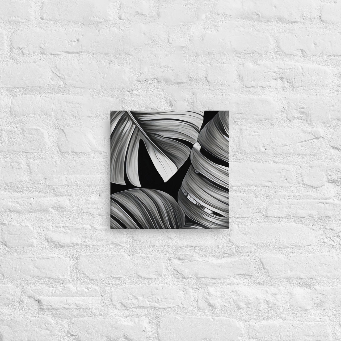 Monochrome Leaves Canvas