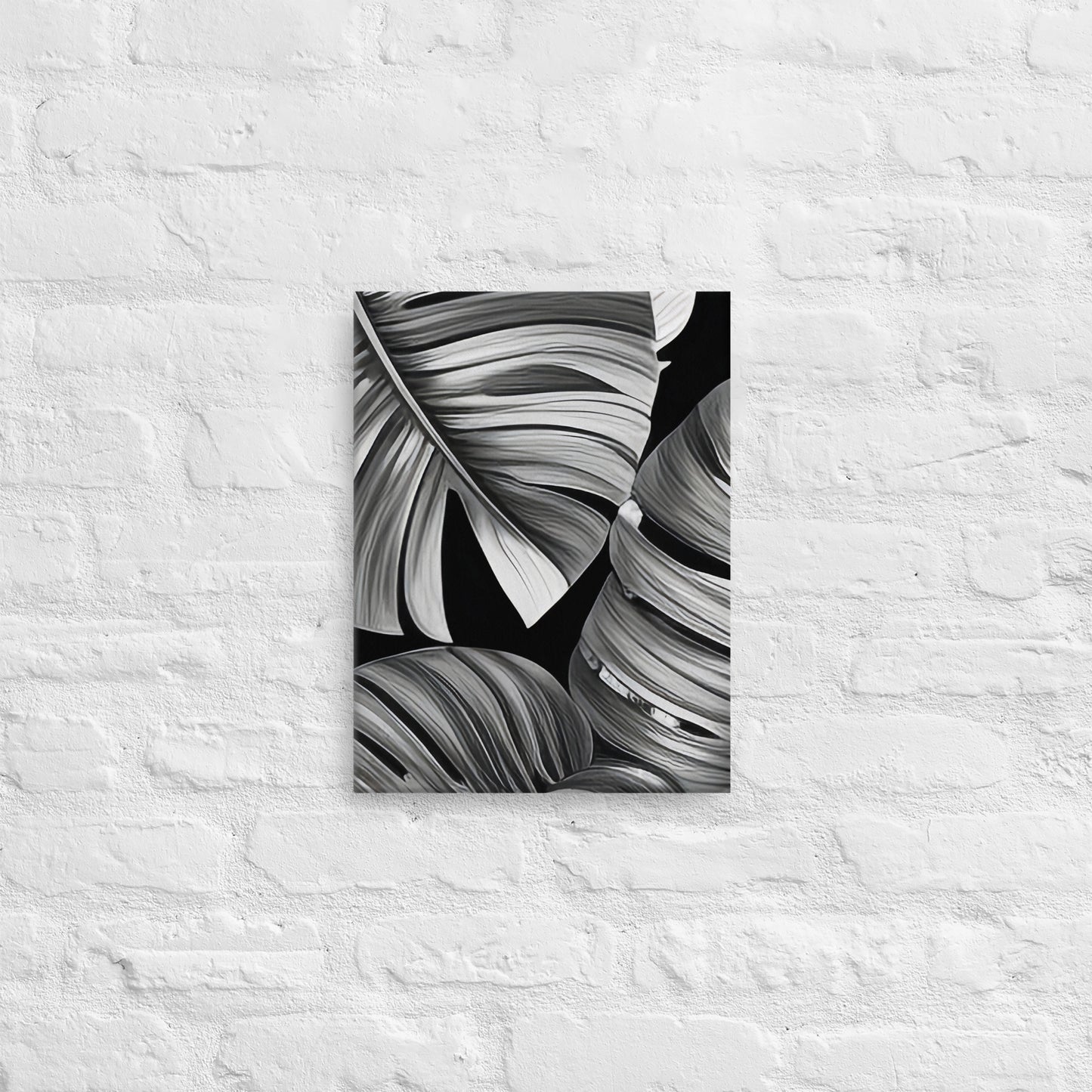 Monochrome Leaves Canvas