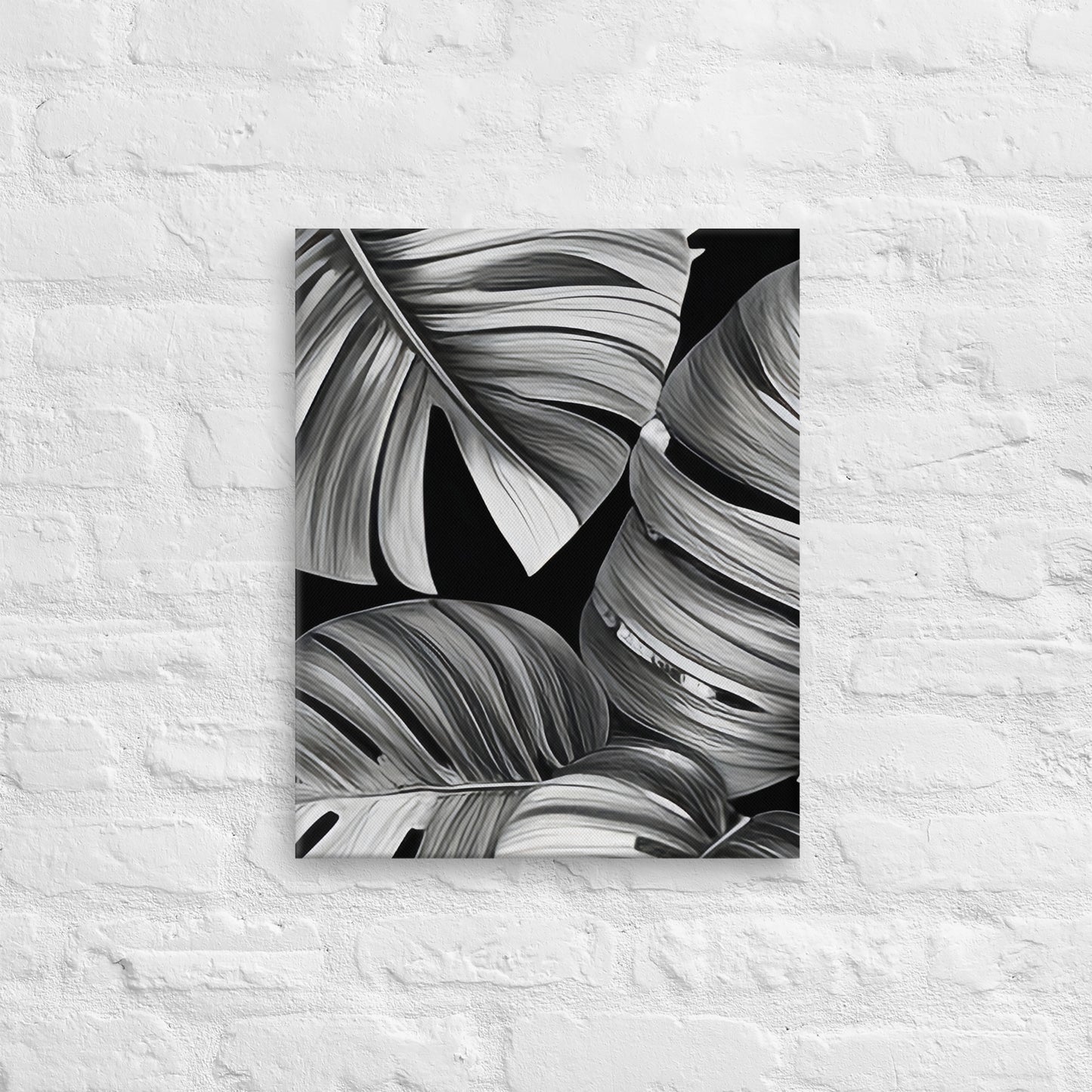 Monochrome Leaves Canvas