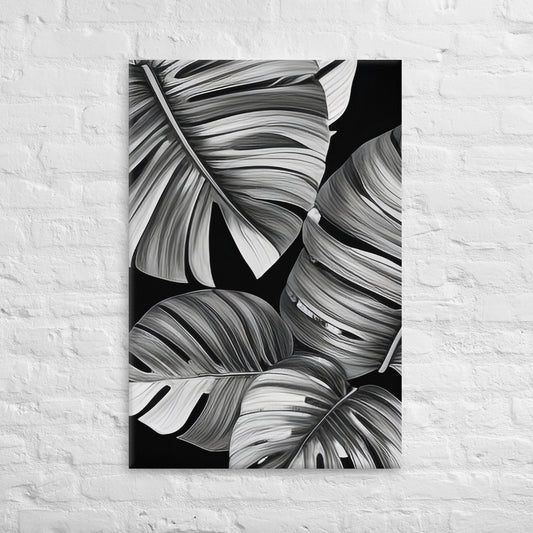 Monochrome Leaves Canvas