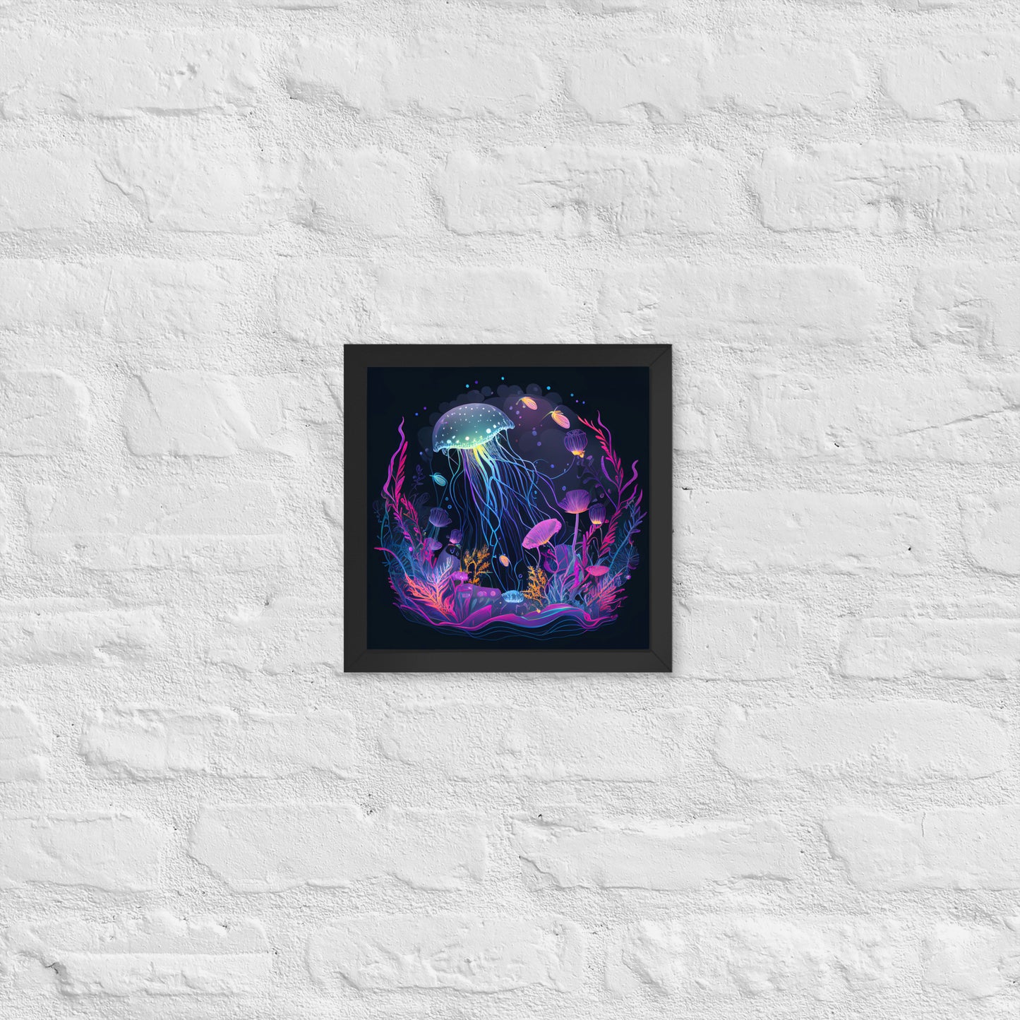 Glowing Jellyfish Delight Framed Poster