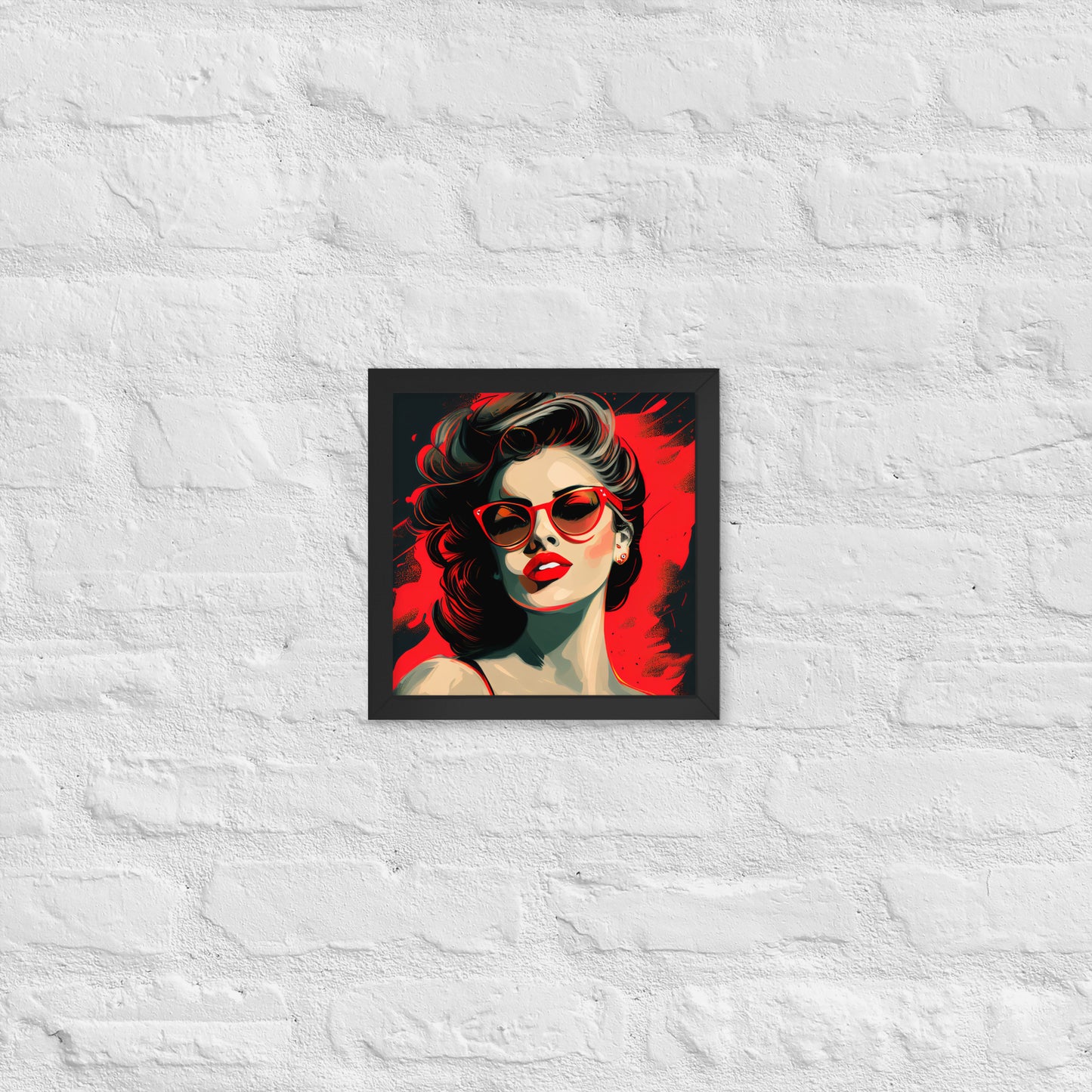 Femme Fatale Pop Art Framed Poster In Red