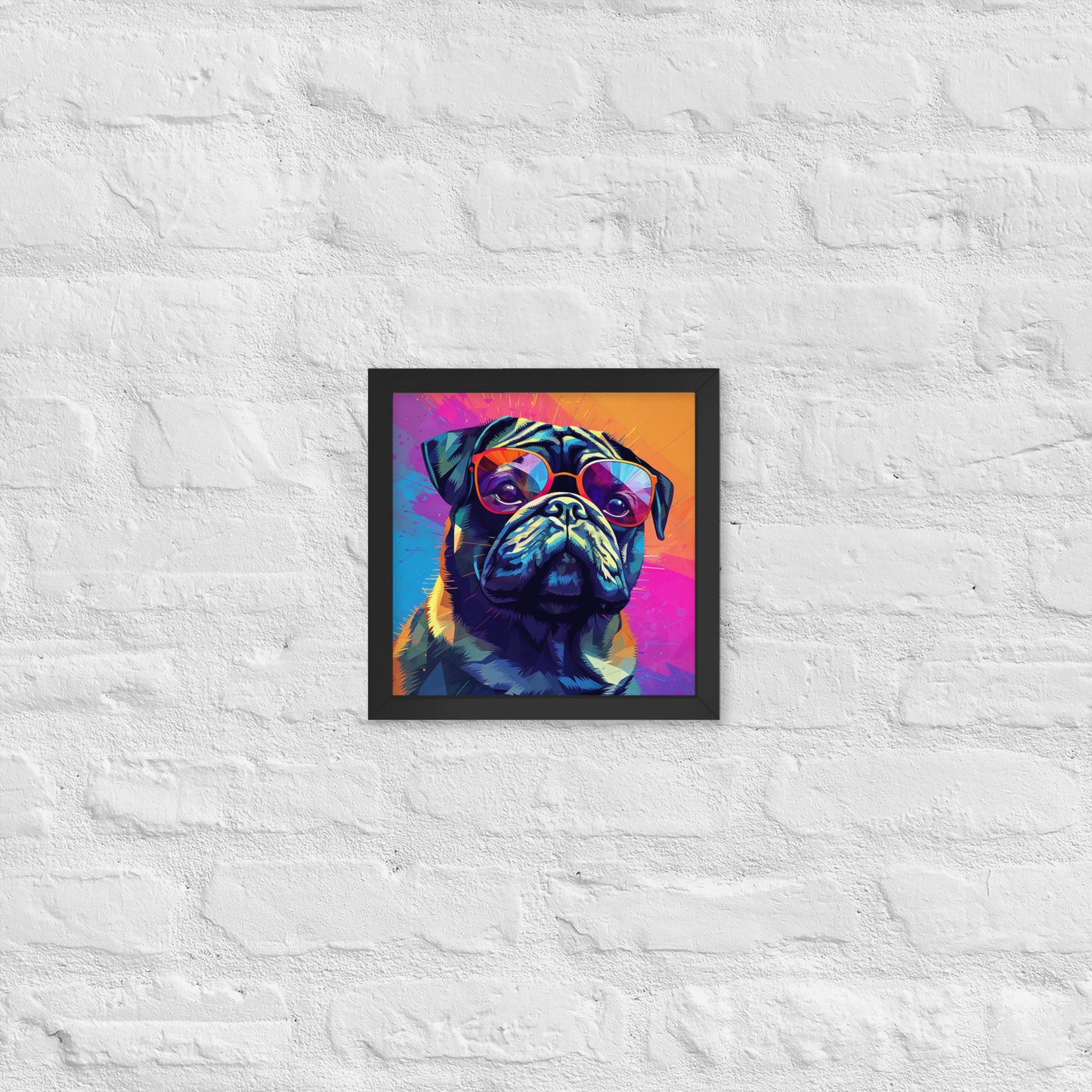 Colorful Pug Framed Poster