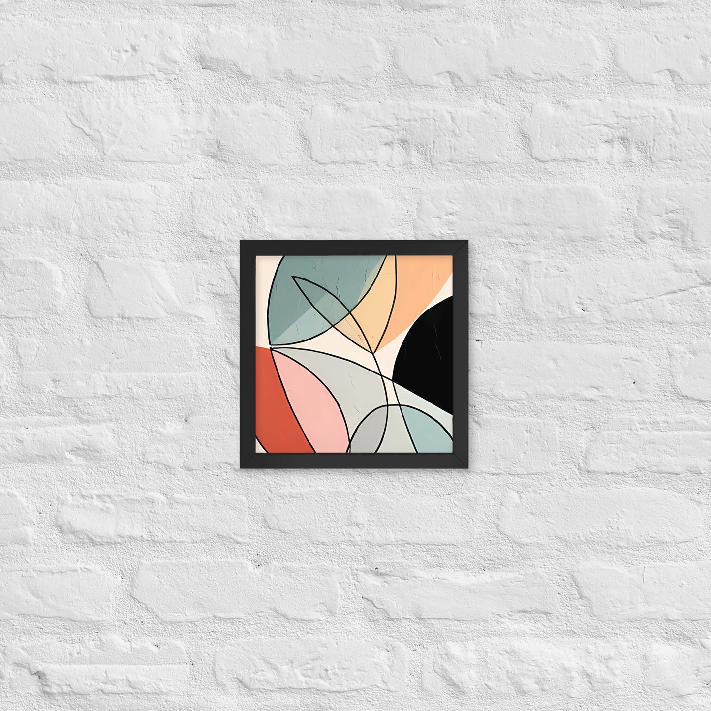 Minimal Leaves Abstract Art  Framed Poster