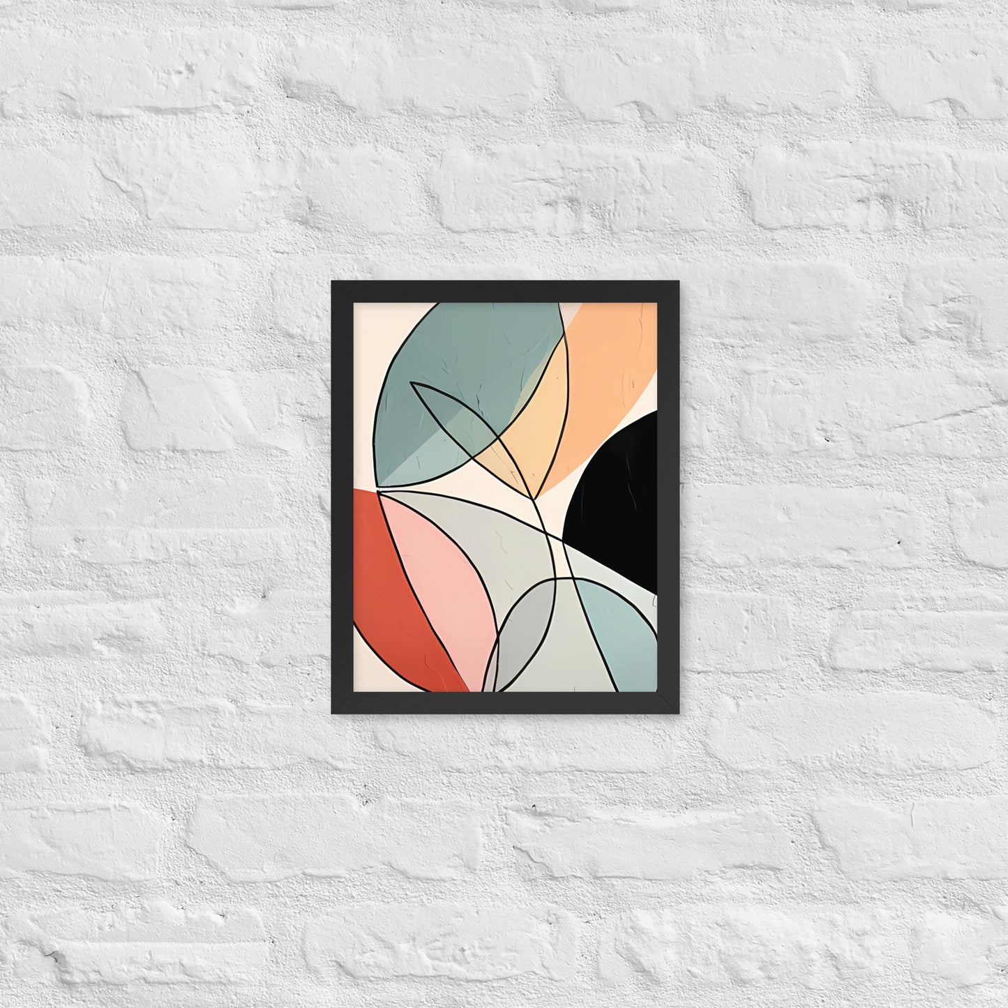 Minimal Leaves Abstract Art  Framed Poster