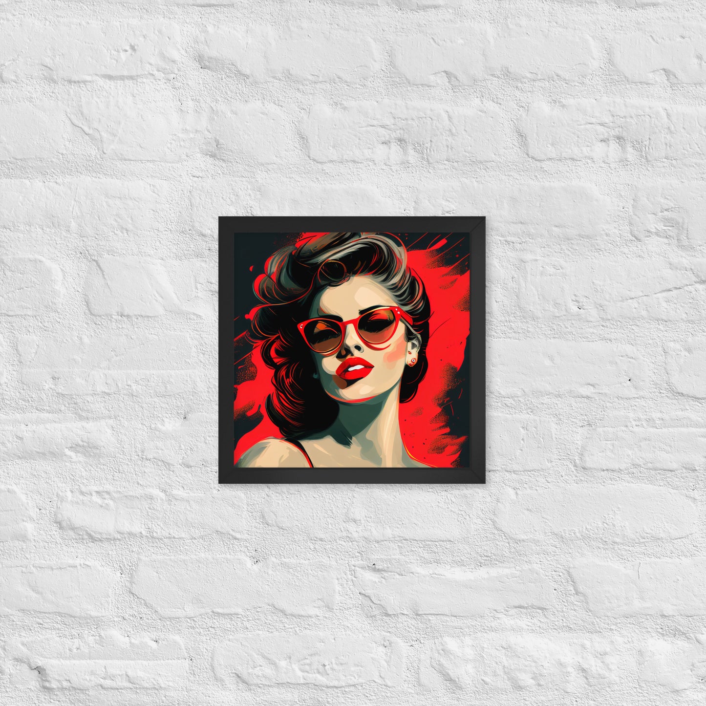 Femme Fatale Pop Art Framed Poster In Red