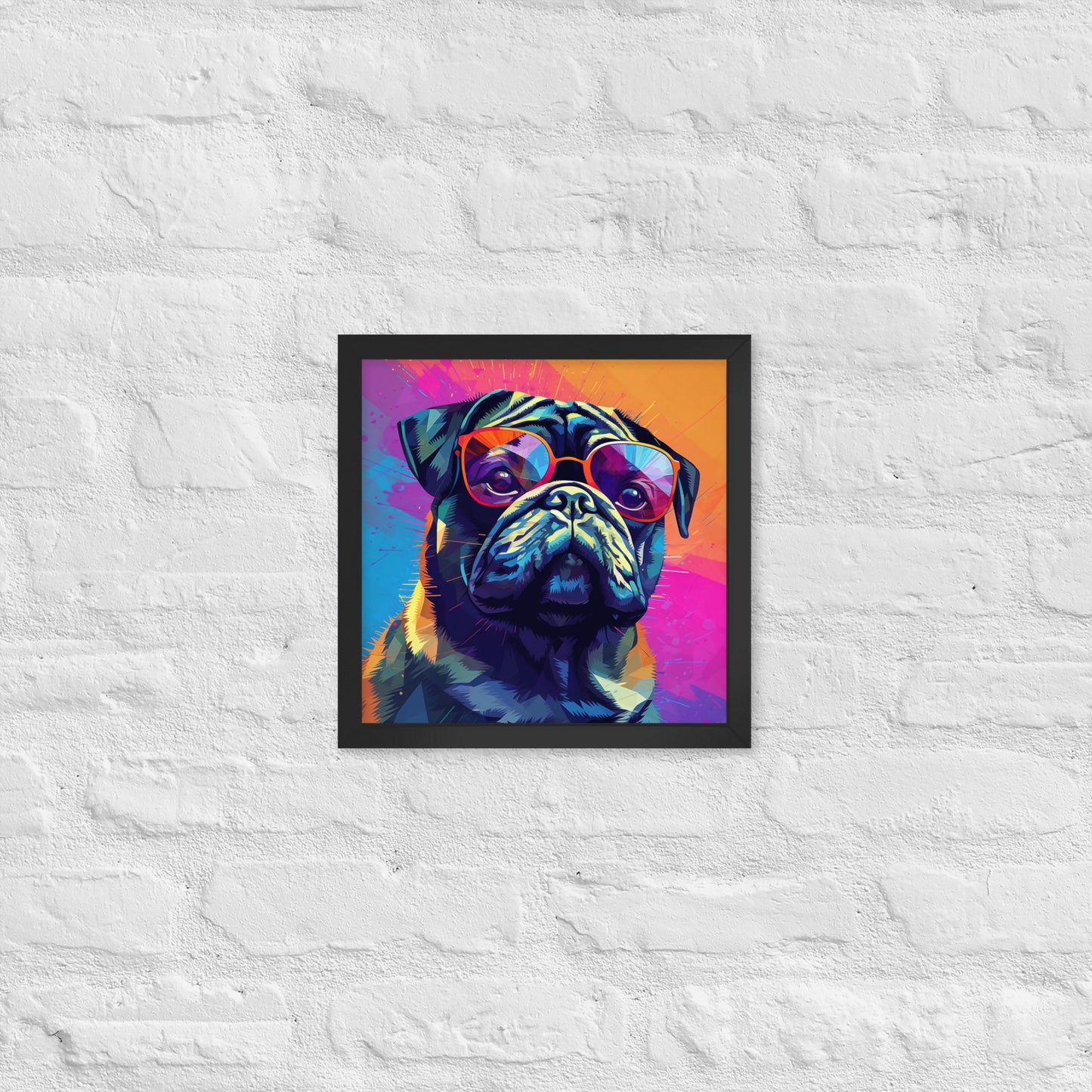 Colorful Pug Framed Poster