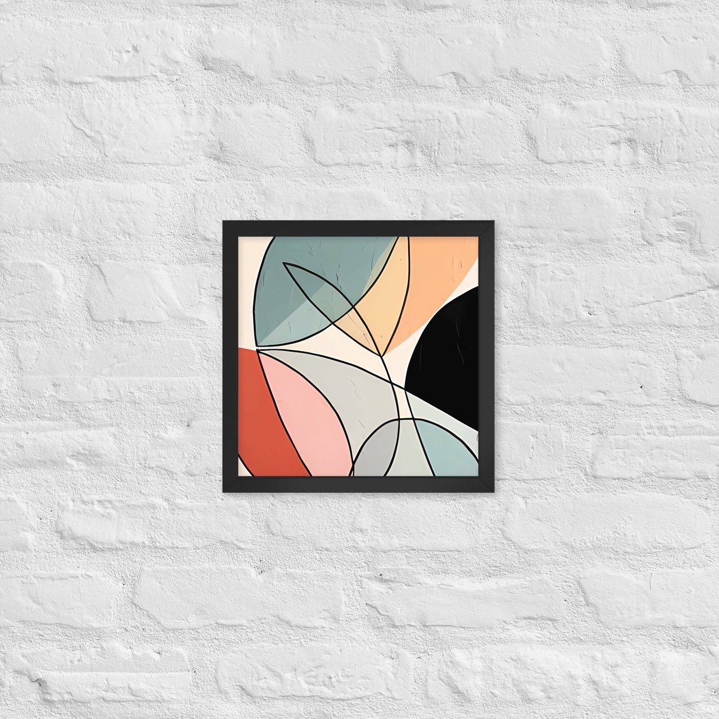 Minimal Leaves Abstract Art  Framed Poster