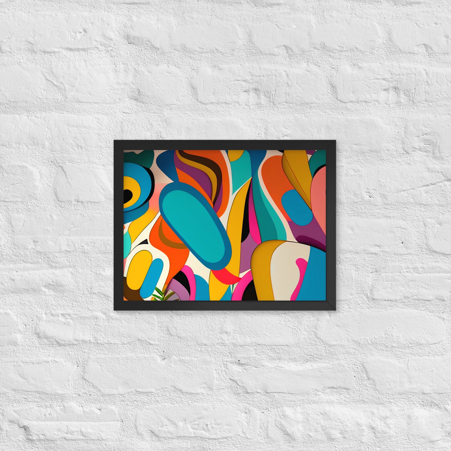 Playful Chroma Collage Framed Poster