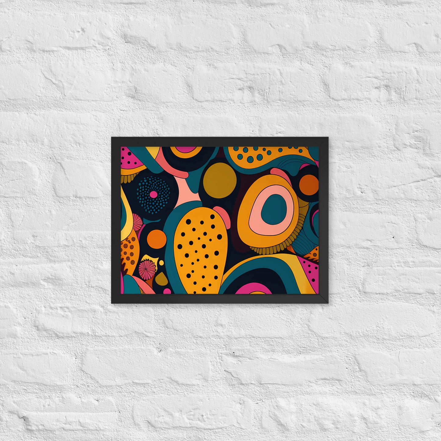 Modern Chromatic Shapes Framed Poster