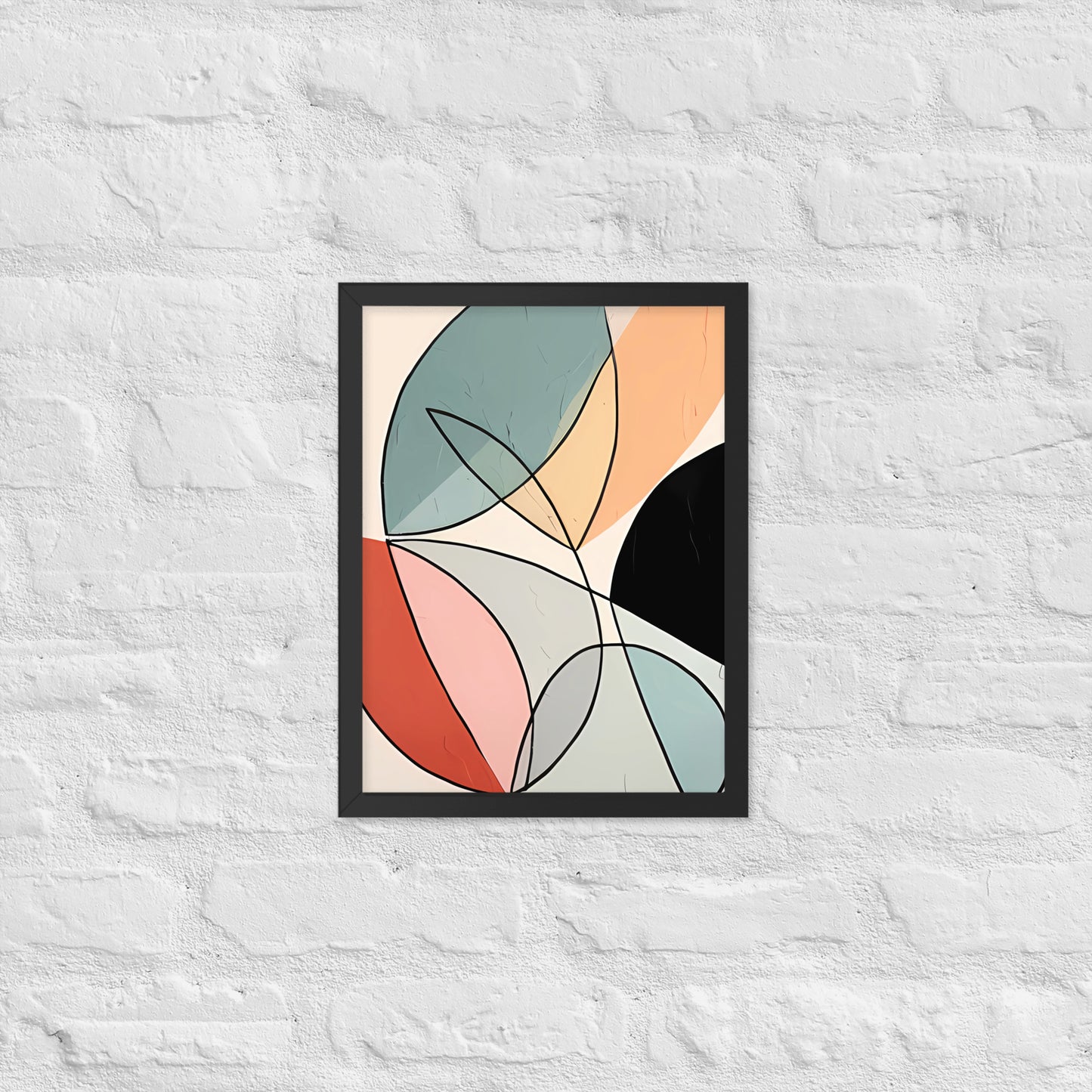 Minimal Leaves Abstract Art  Framed Poster