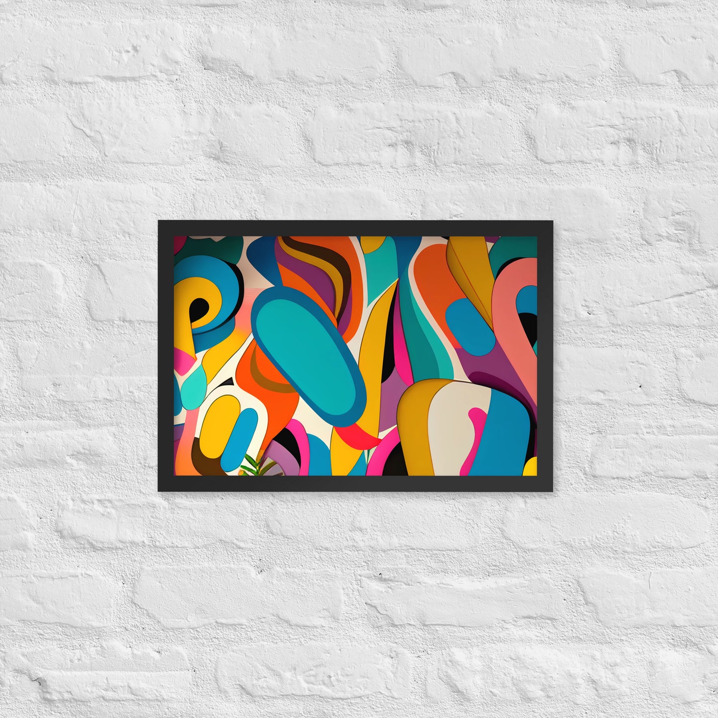 Playful Chroma Collage Framed Poster