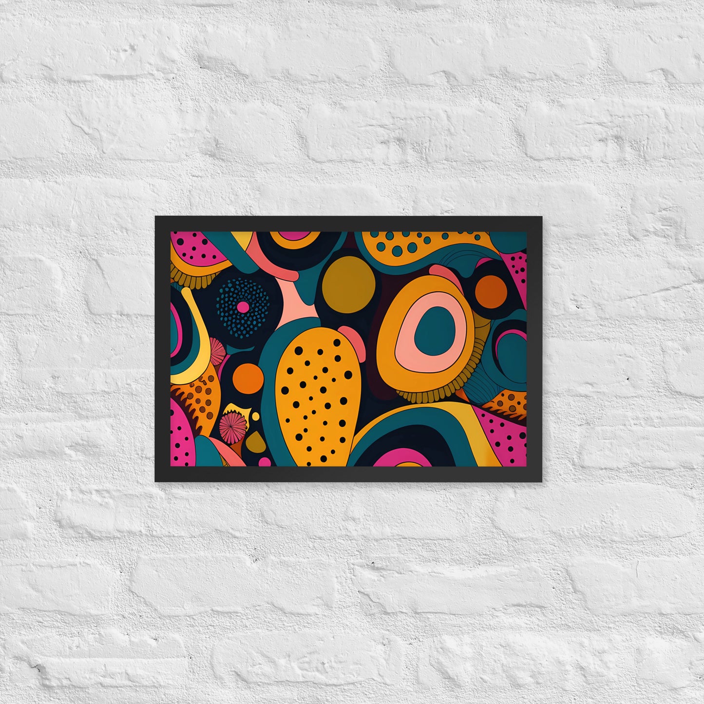 Modern Chromatic Shapes Framed Poster