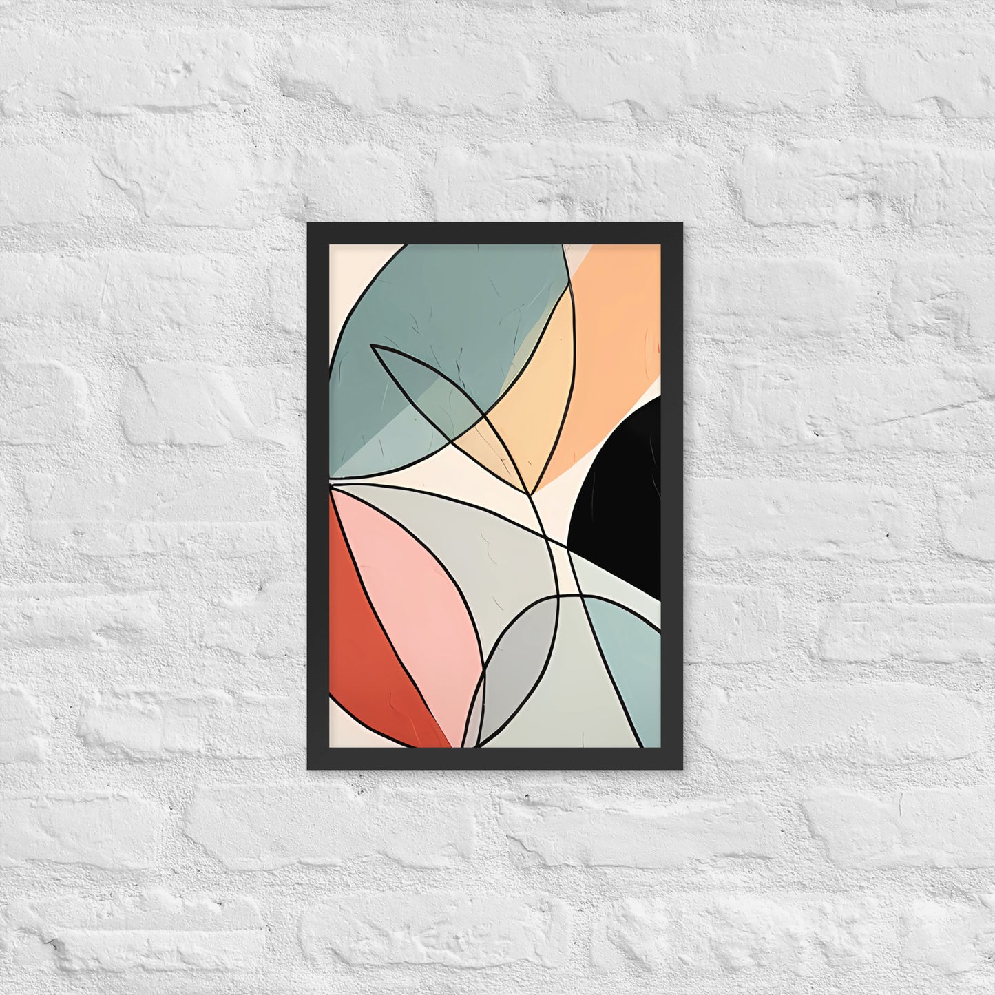 Minimal Leaves Abstract Art  Framed Poster