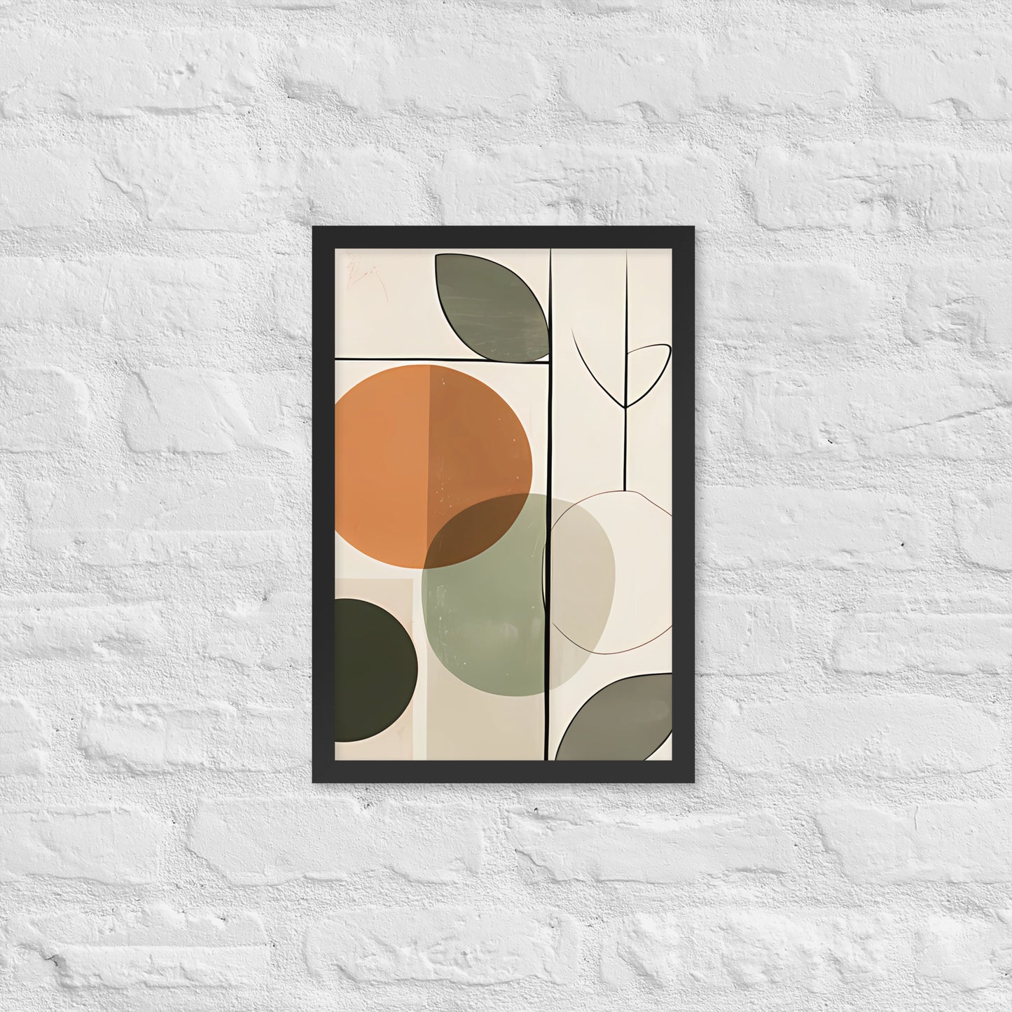 Minimal Bohemian Style Abstract Art Framed Poster