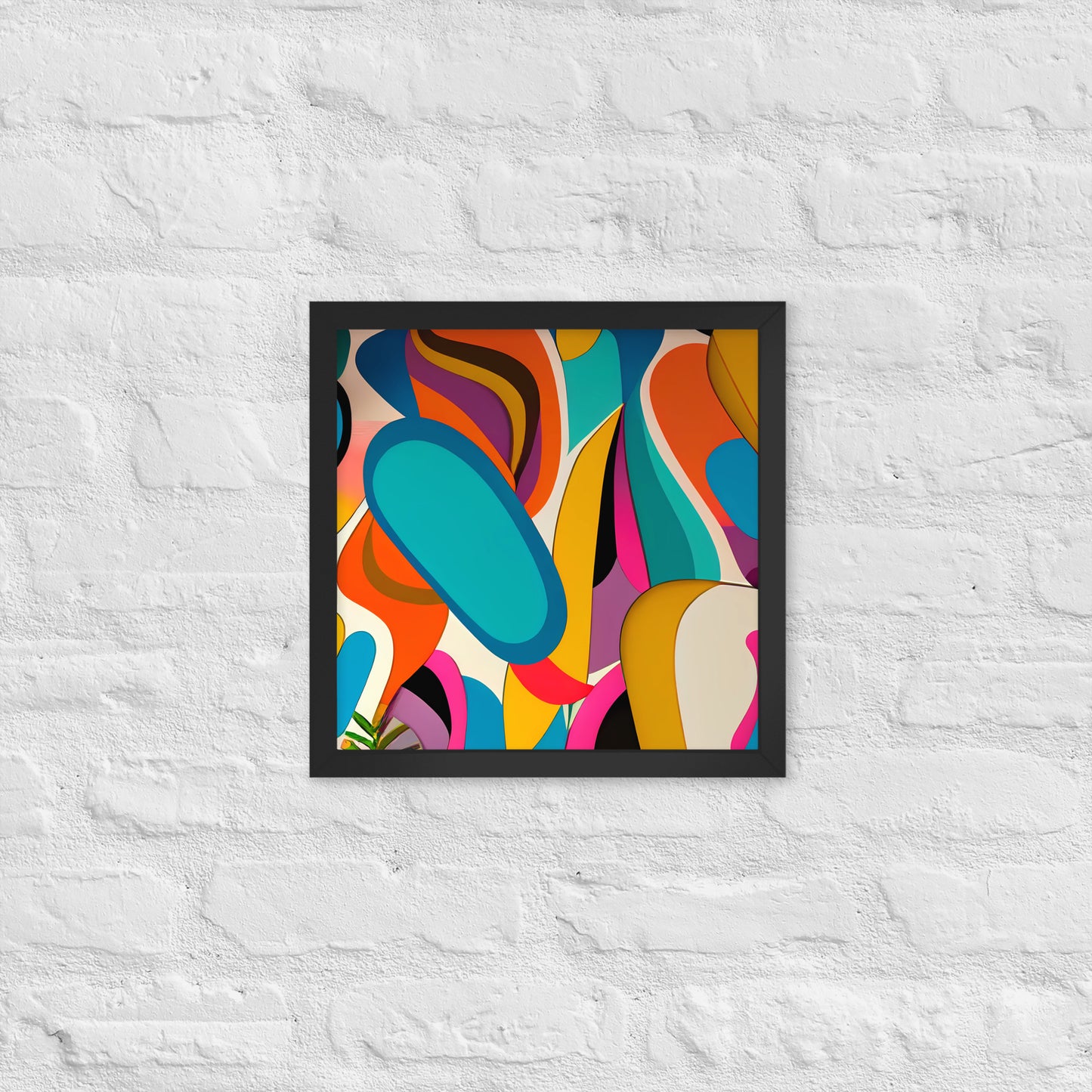 Playful Chroma Collage Framed Poster