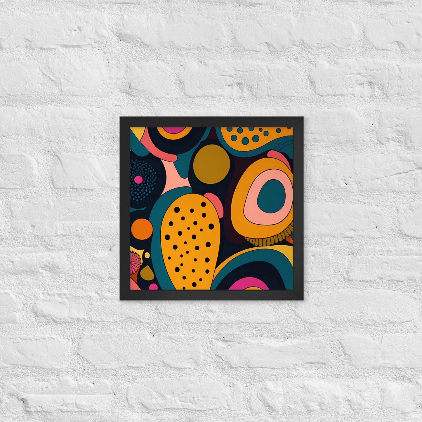 Modern Chromatic Shapes Framed Poster