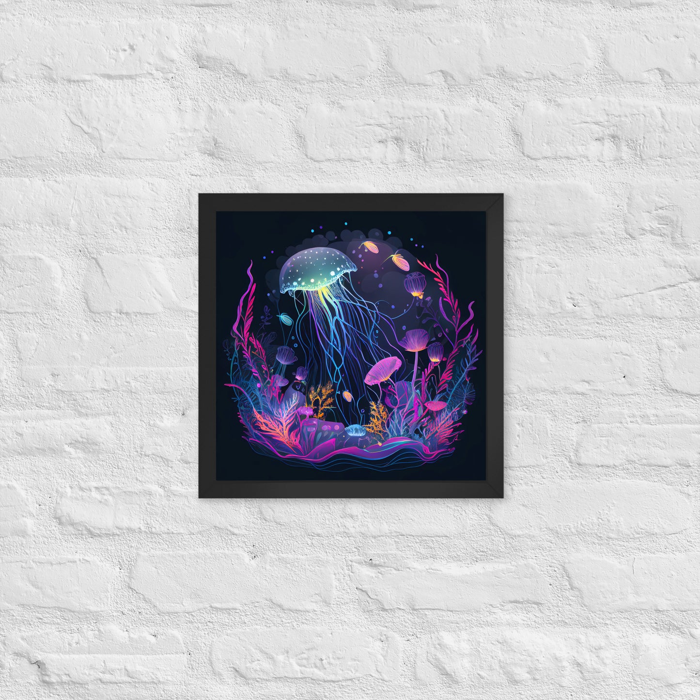 Glowing Jellyfish Delight Framed Poster