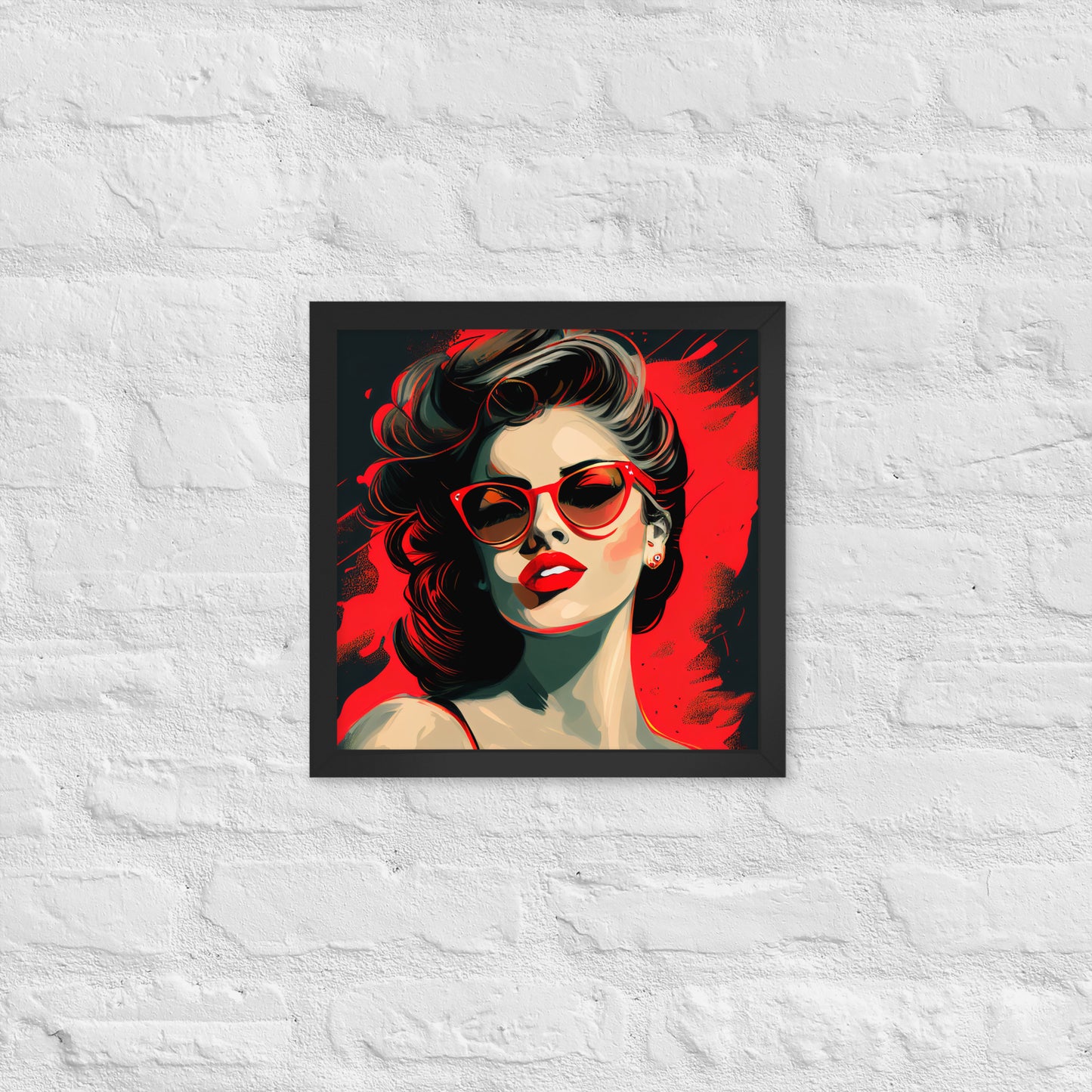 Femme Fatale Pop Art Framed Poster In Red