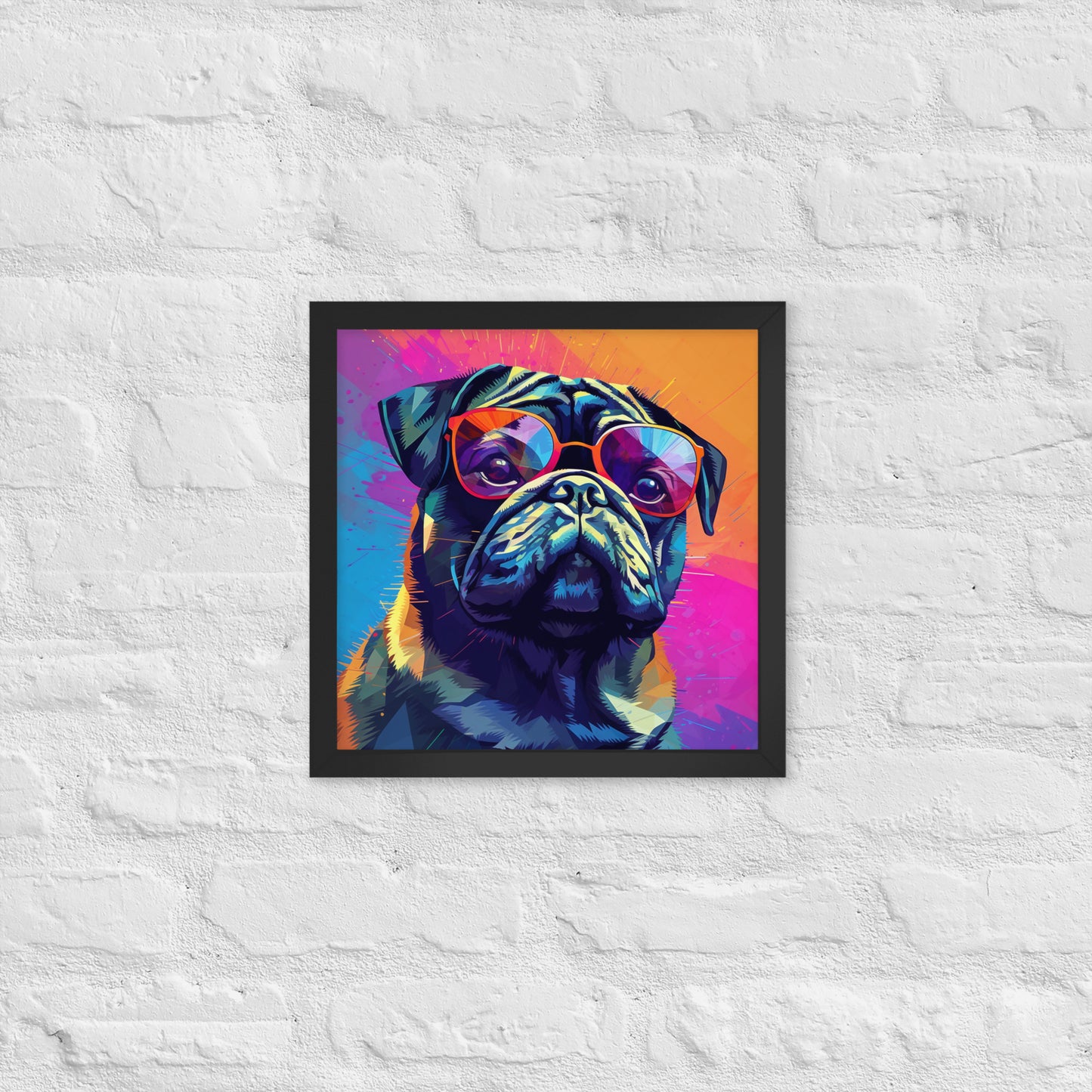 Colorful Pug Framed Poster