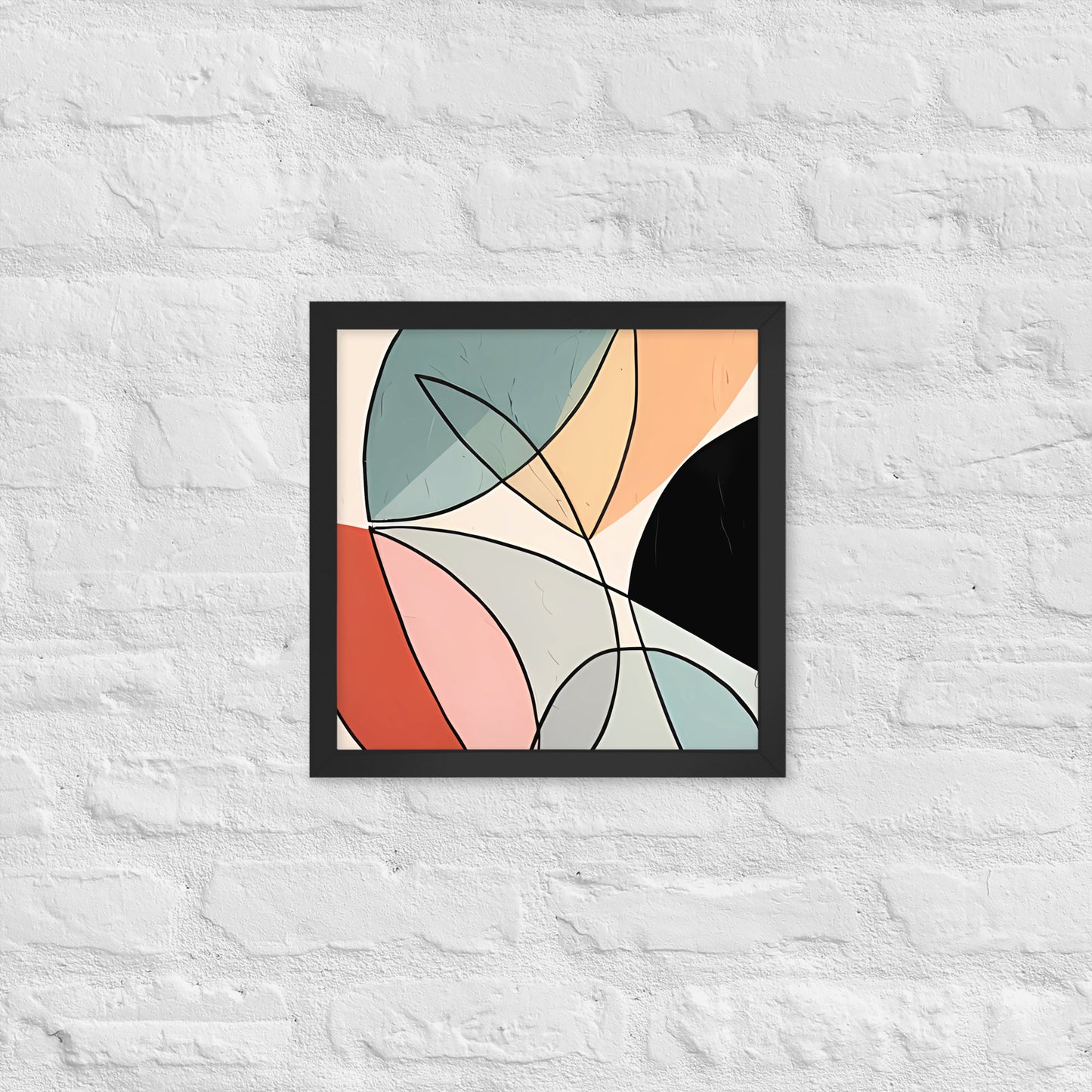 Minimal Leaves Abstract Art  Framed Poster