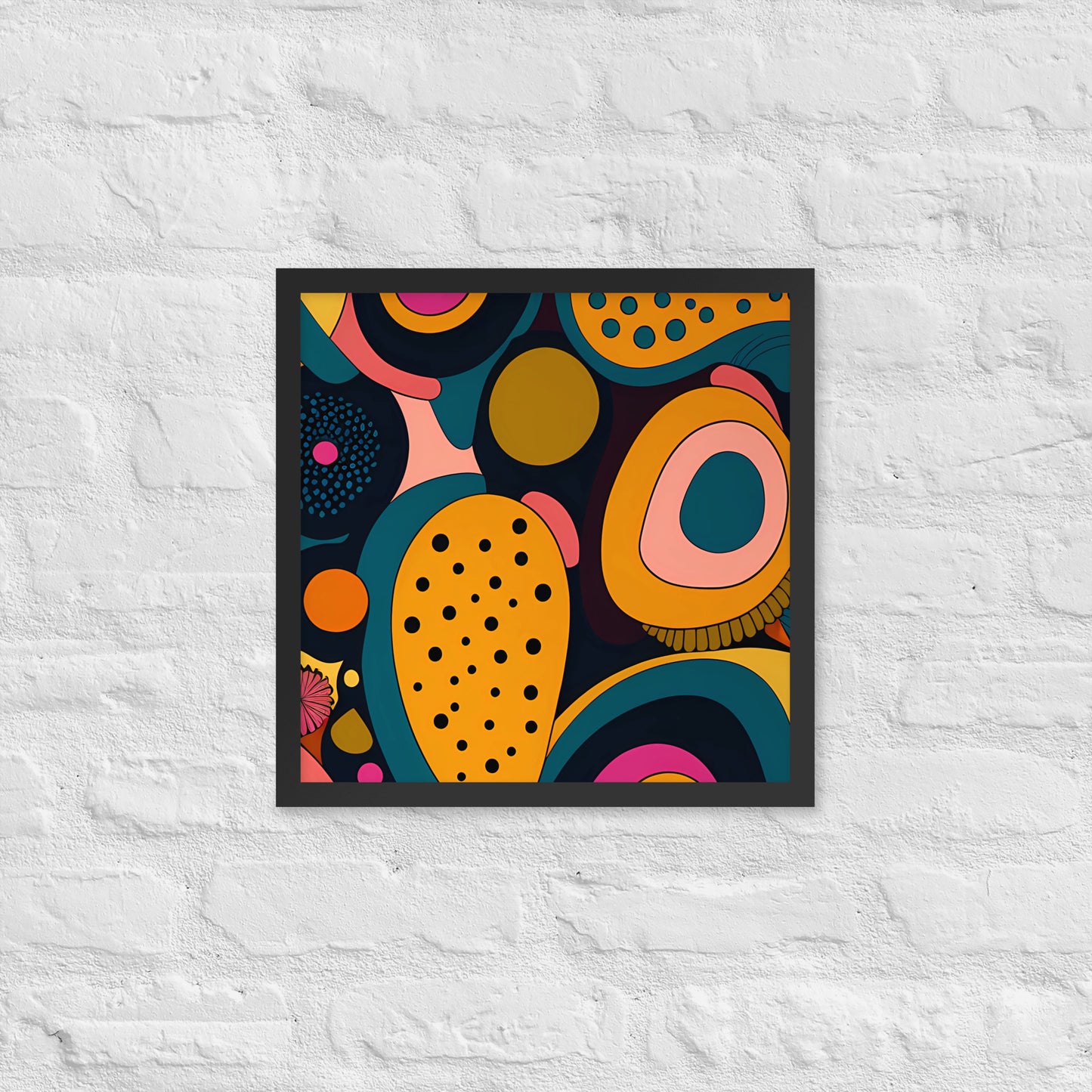 Modern Chromatic Shapes Framed Poster