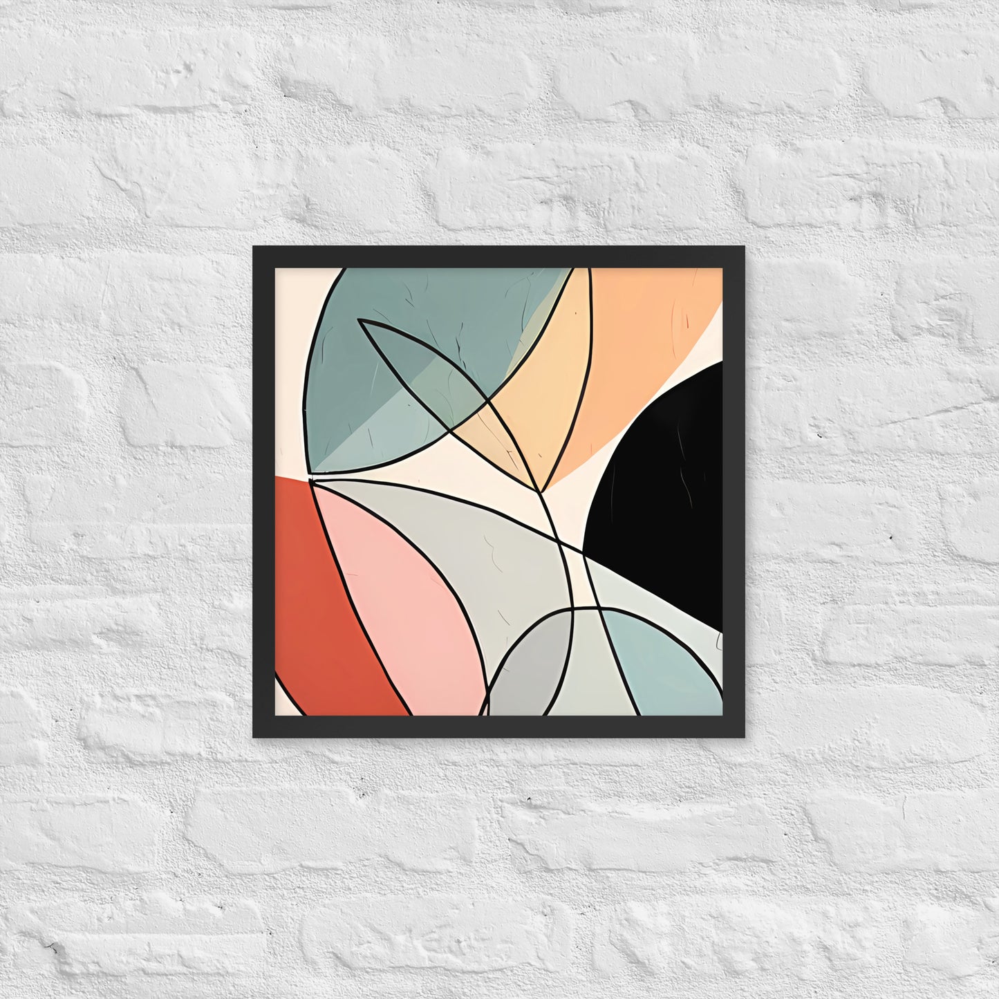 Minimal Leaves Abstract Art  Framed Poster