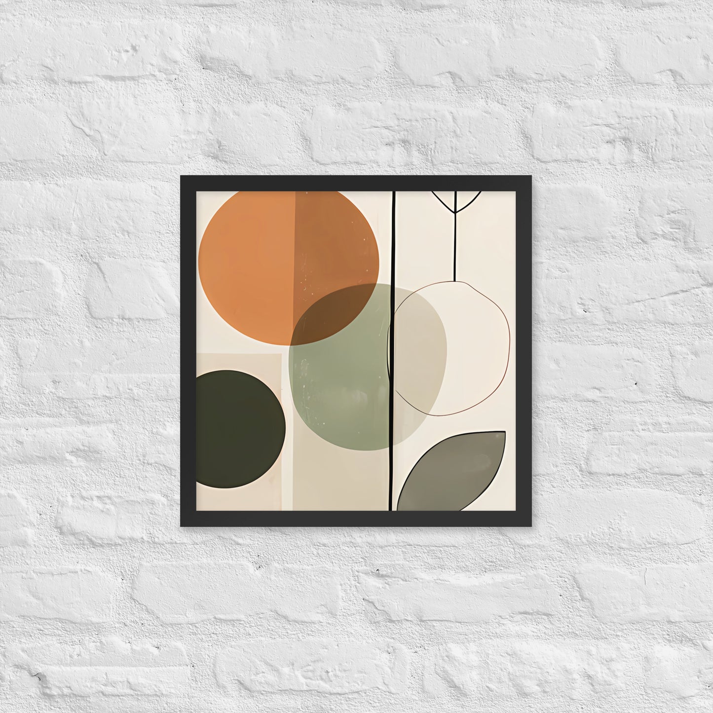 Minimal Bohemian Style Abstract Art Framed Poster