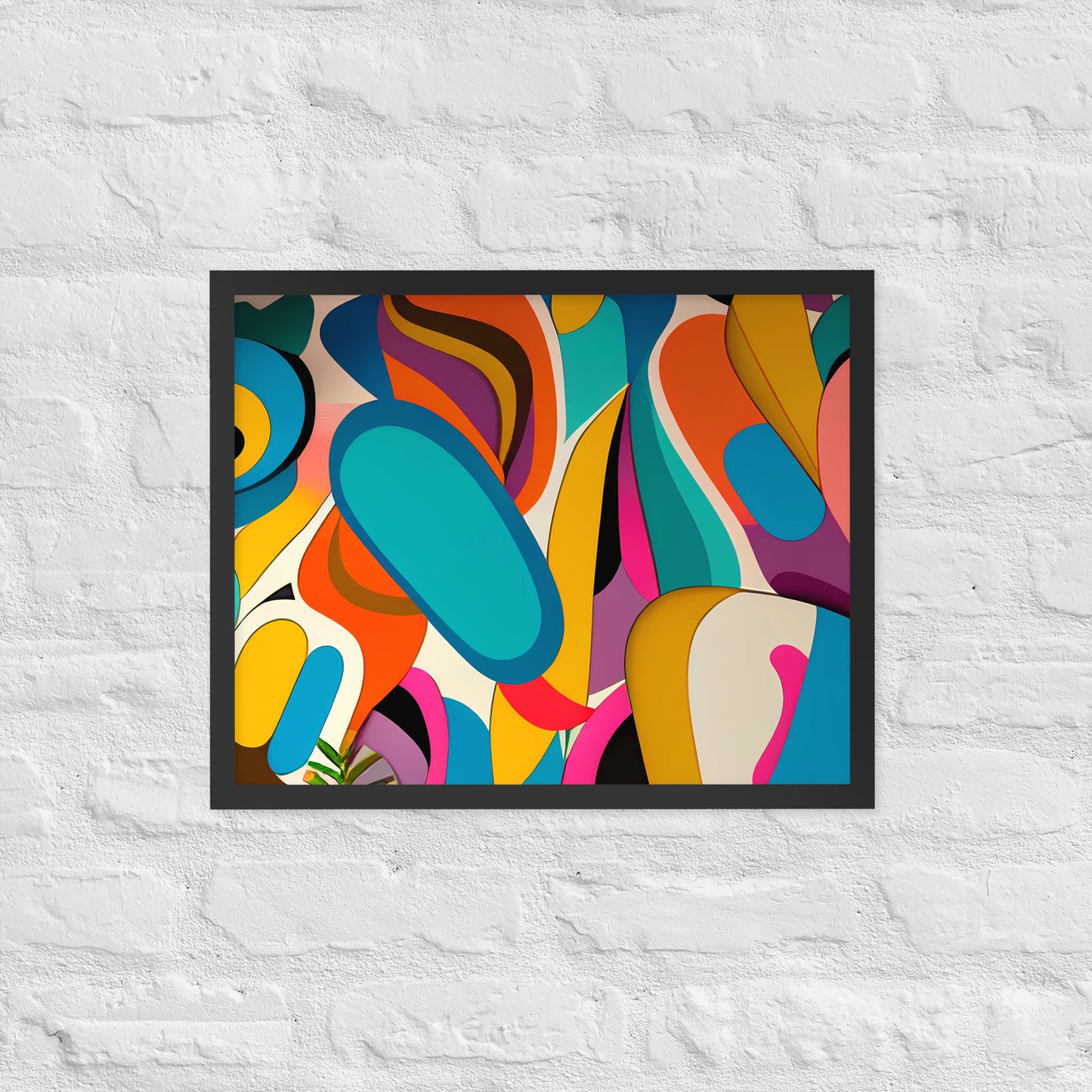 Playful Chroma Collage Framed Poster