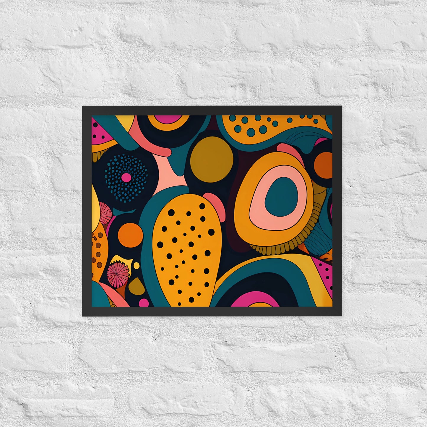 Modern Chromatic Shapes Framed Poster