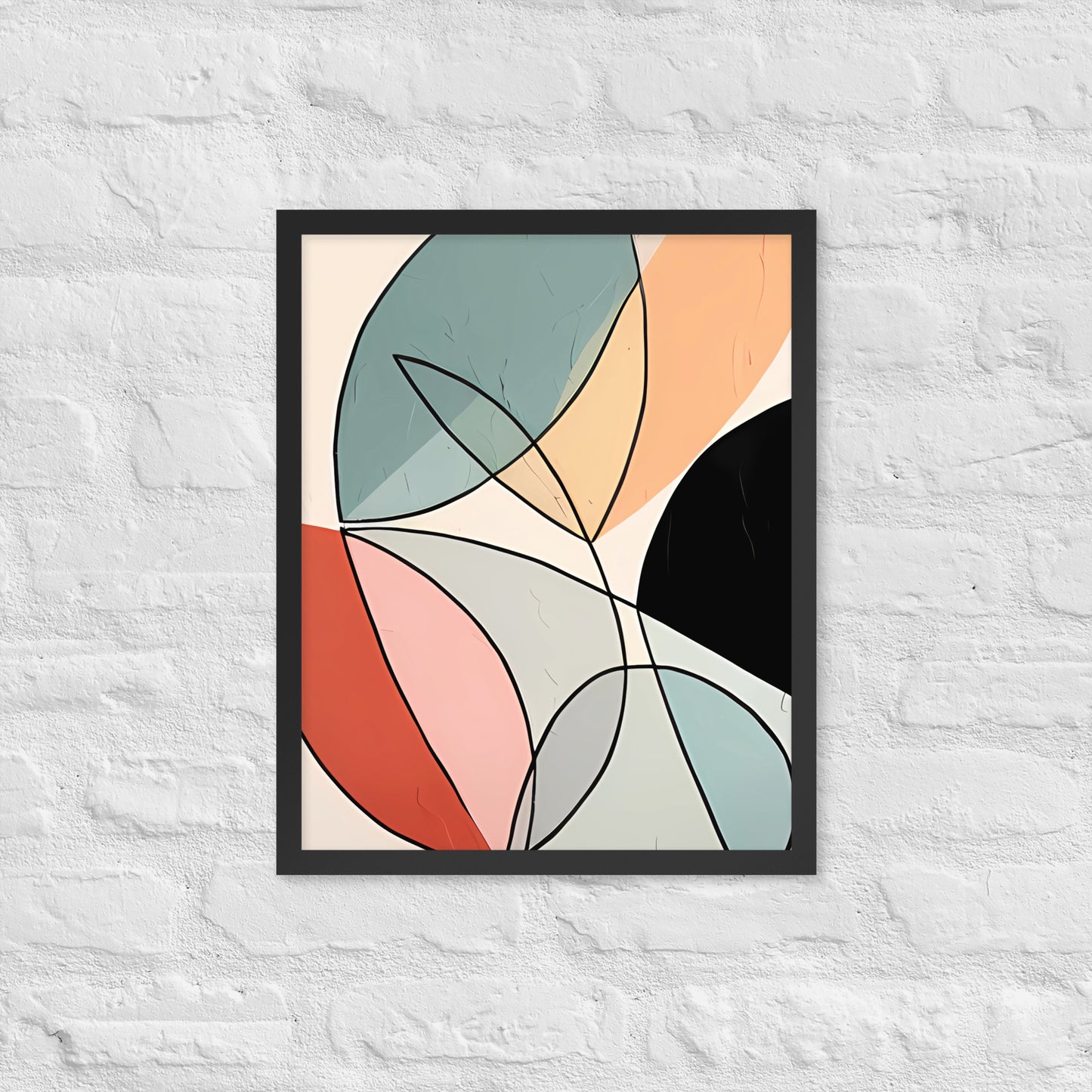 Minimal Leaves Abstract Art  Framed Poster