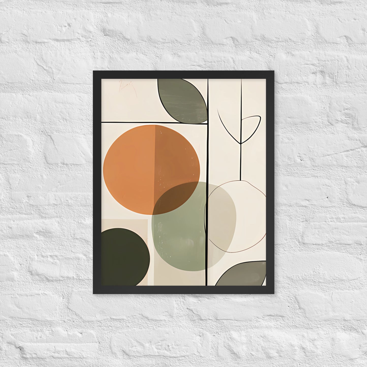 Minimal Bohemian Style Abstract Art Framed Poster