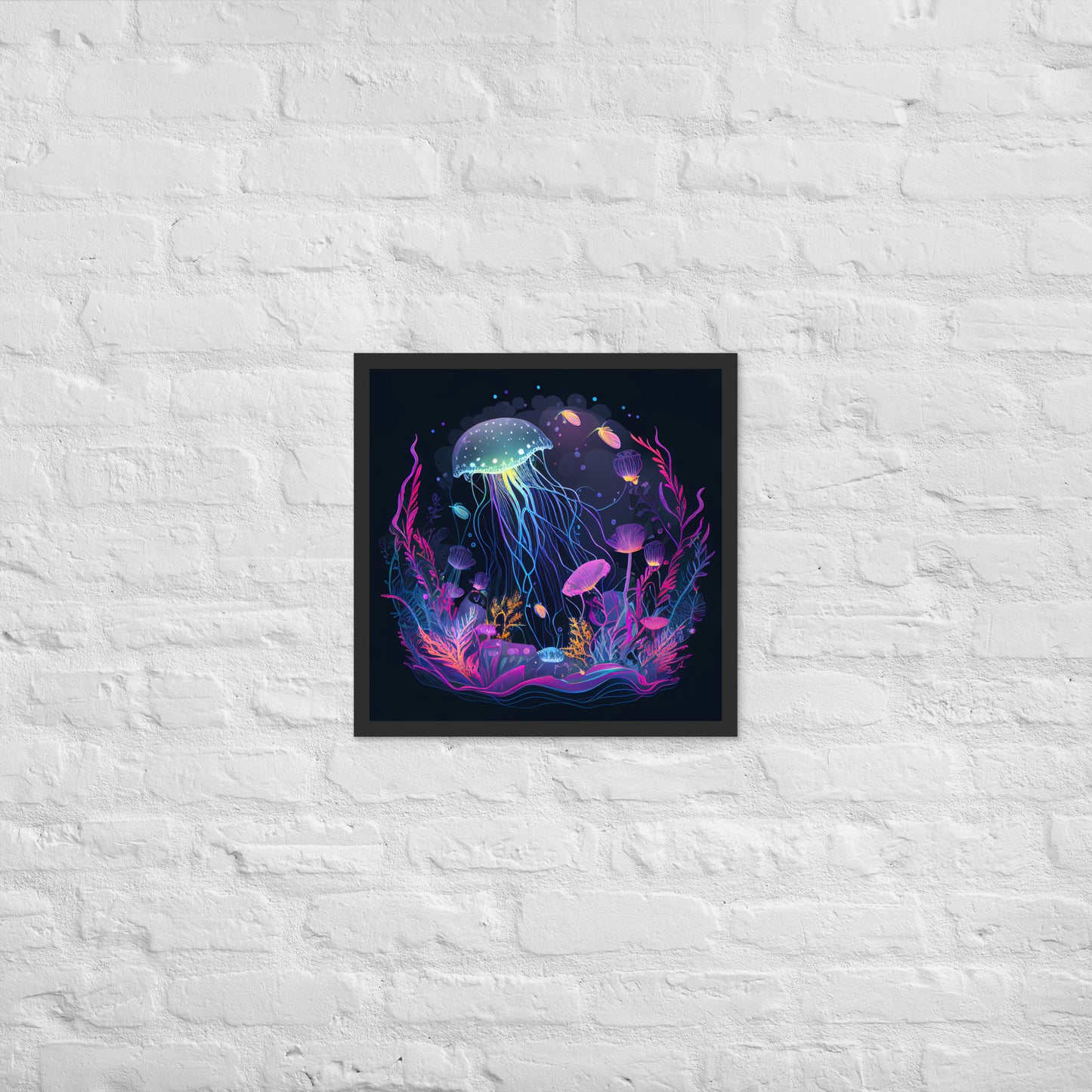 Glowing Jellyfish Delight Framed Poster