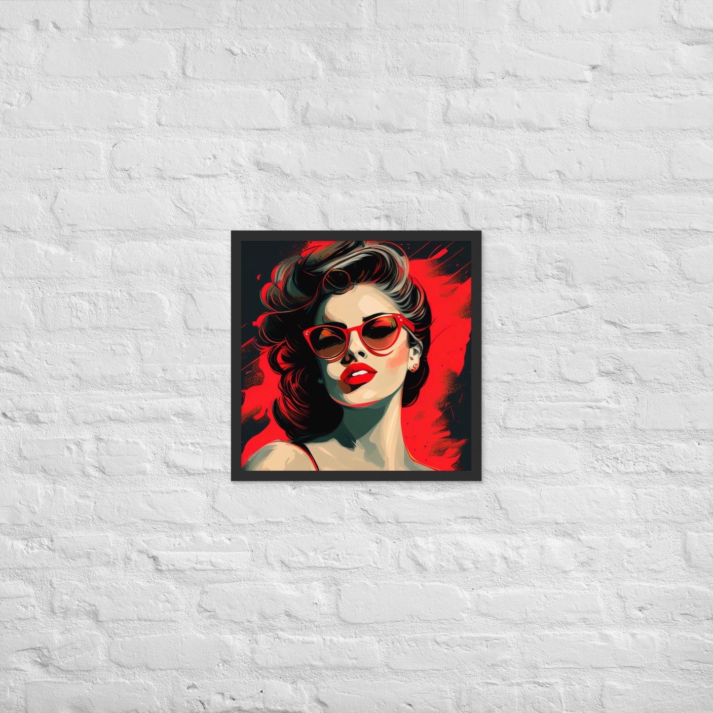 Femme Fatale Pop Art Framed Poster In Red