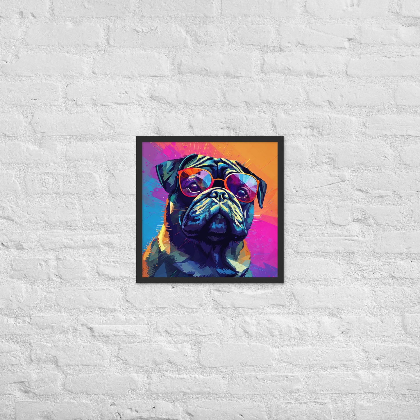 Colorful Pug Framed Poster