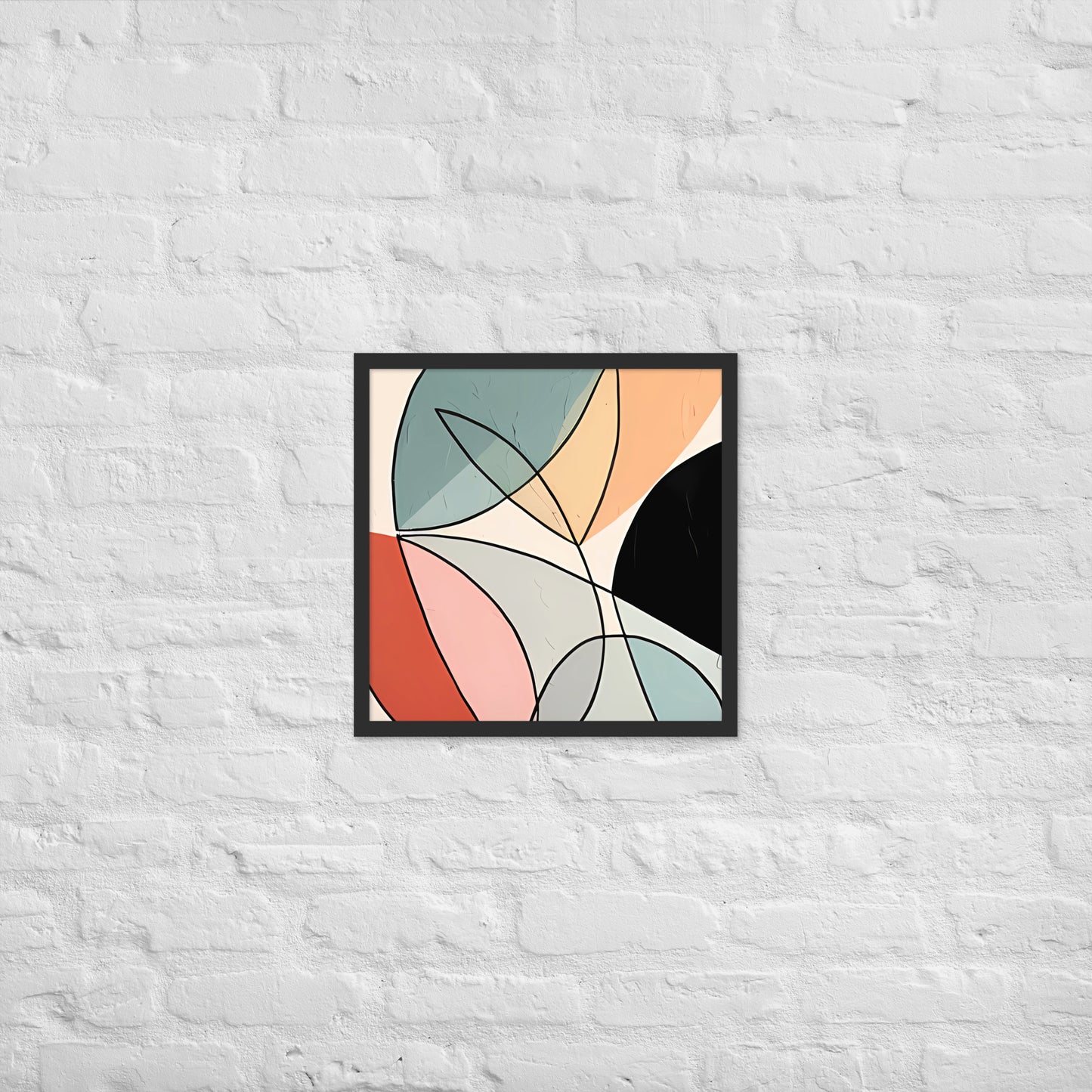 Minimal Leaves Abstract Art  Framed Poster