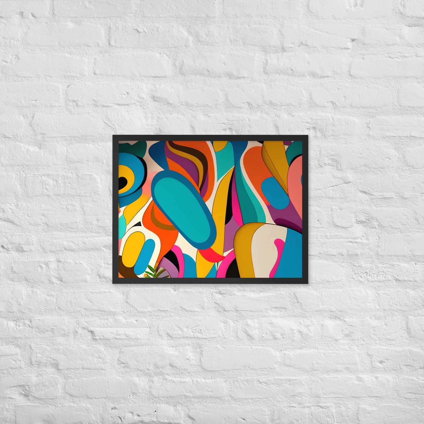 Playful Chroma Collage Framed Poster