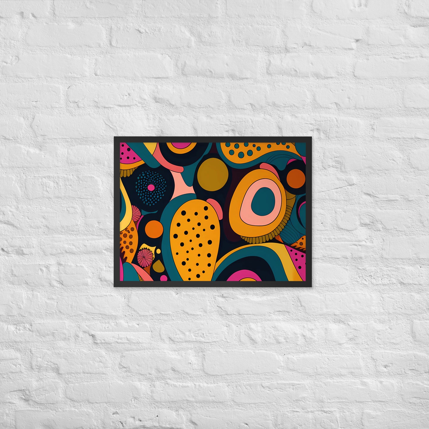 Modern Chromatic Shapes Framed Poster