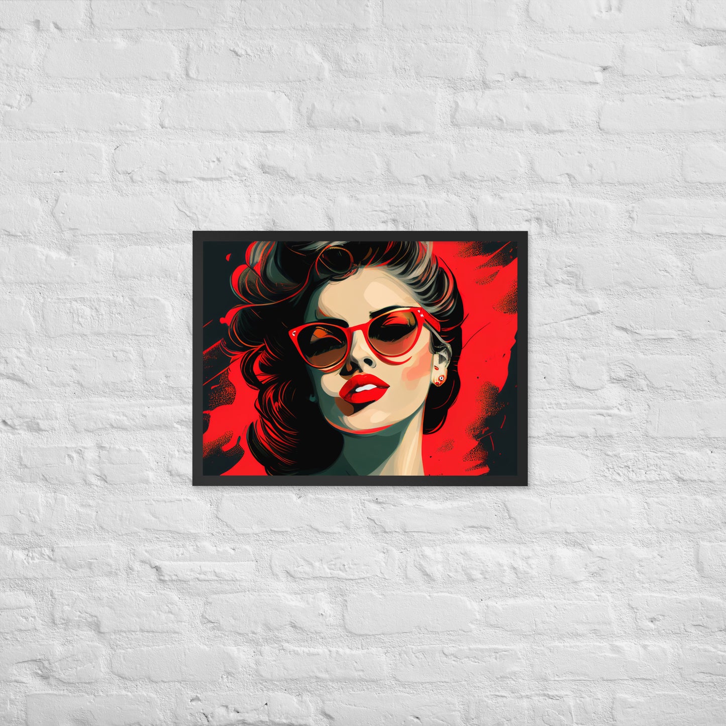 Femme Fatale Pop Art Framed Poster In Red