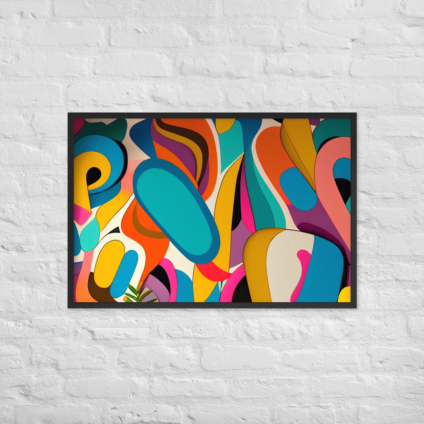 Playful Chroma Collage Framed Poster