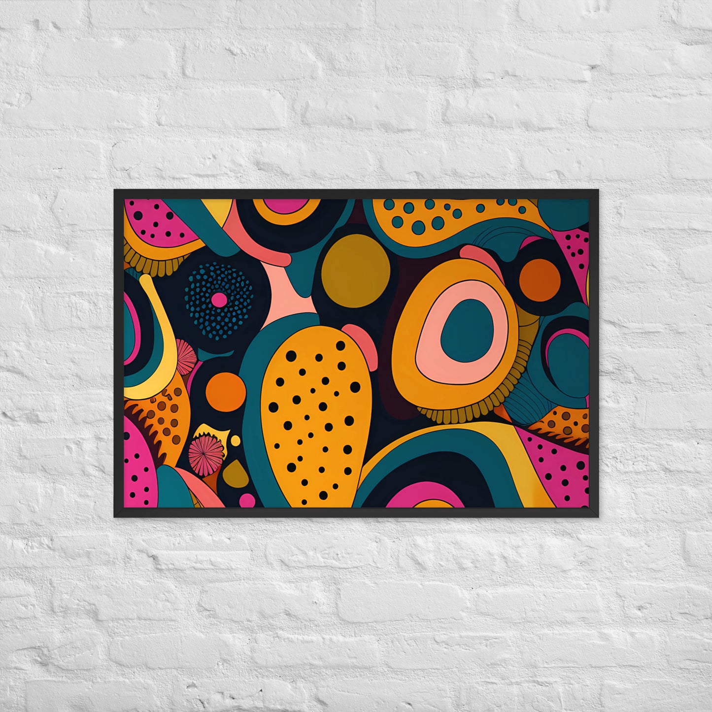 Modern Chromatic Shapes Framed Poster