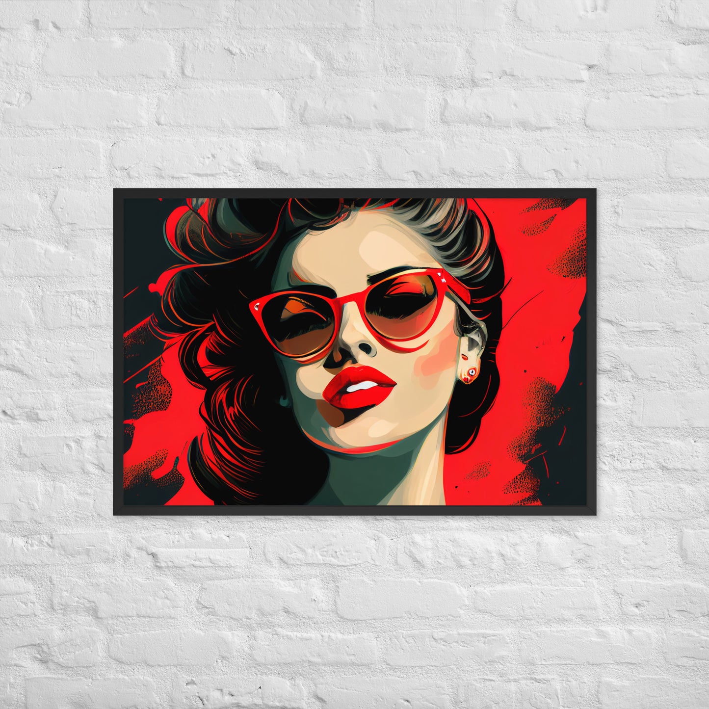 Femme Fatale Pop Art Framed Poster In Red