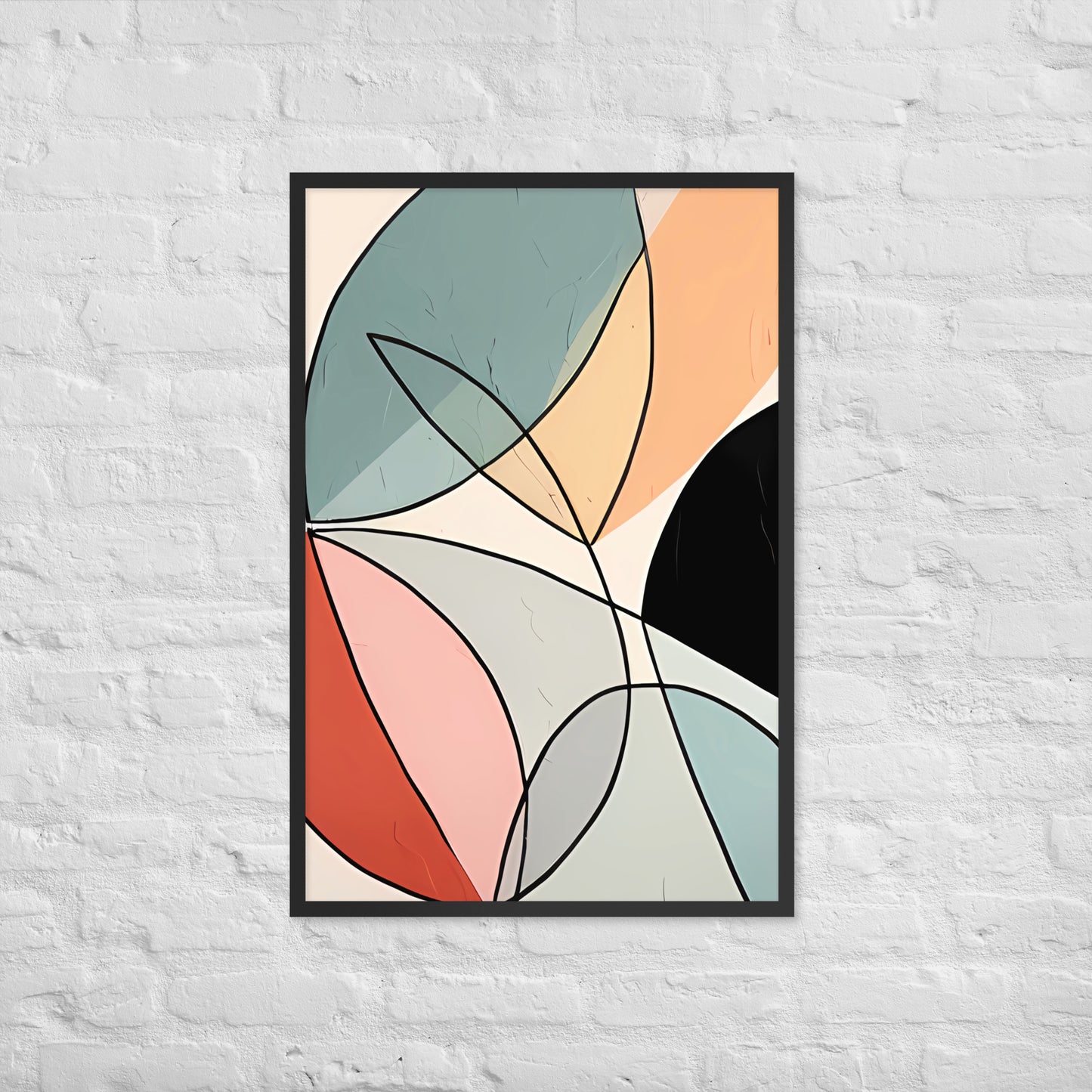 Minimal Leaves Abstract Art  Framed Poster