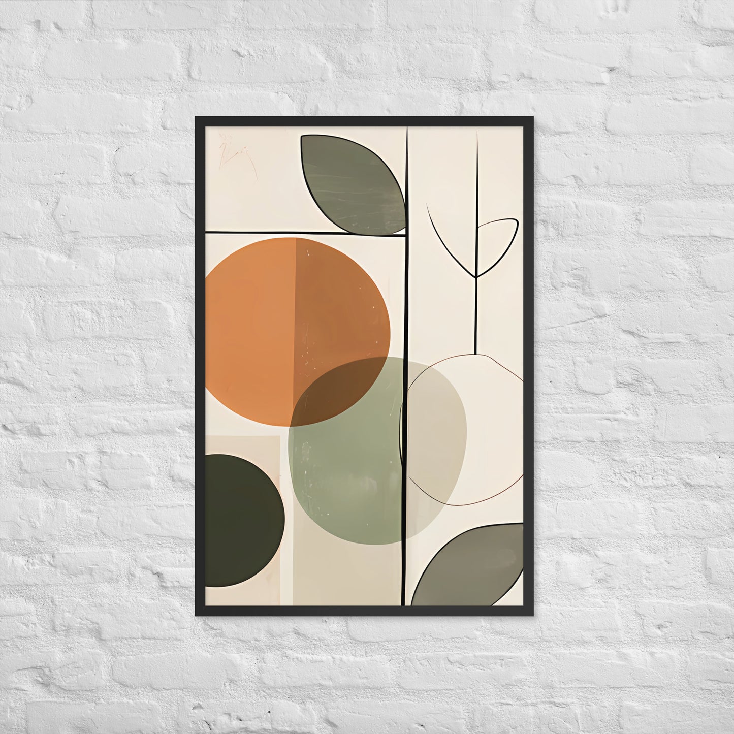 Minimal Bohemian Style Abstract Art Framed Poster