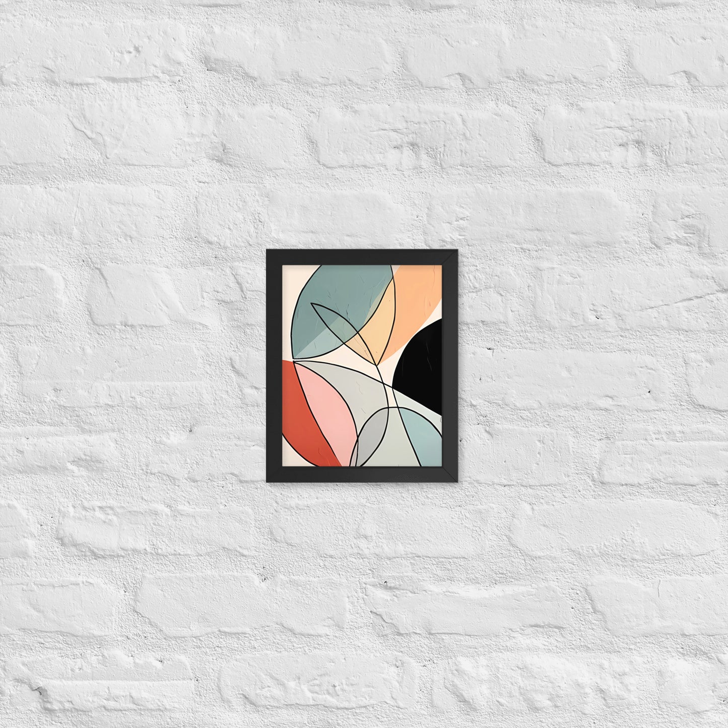 Minimal Leaves Abstract Art  Framed Poster