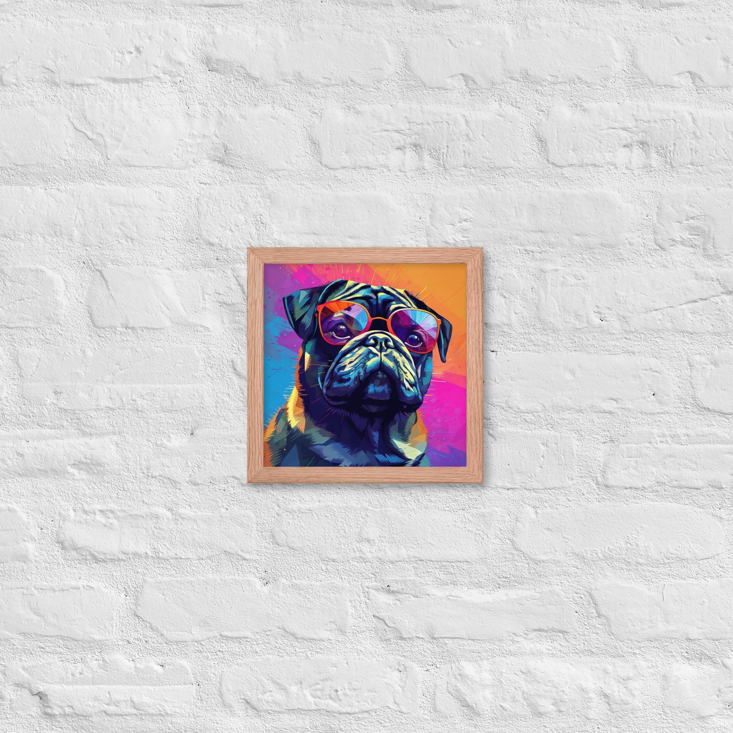 Colorful Pug Framed Poster