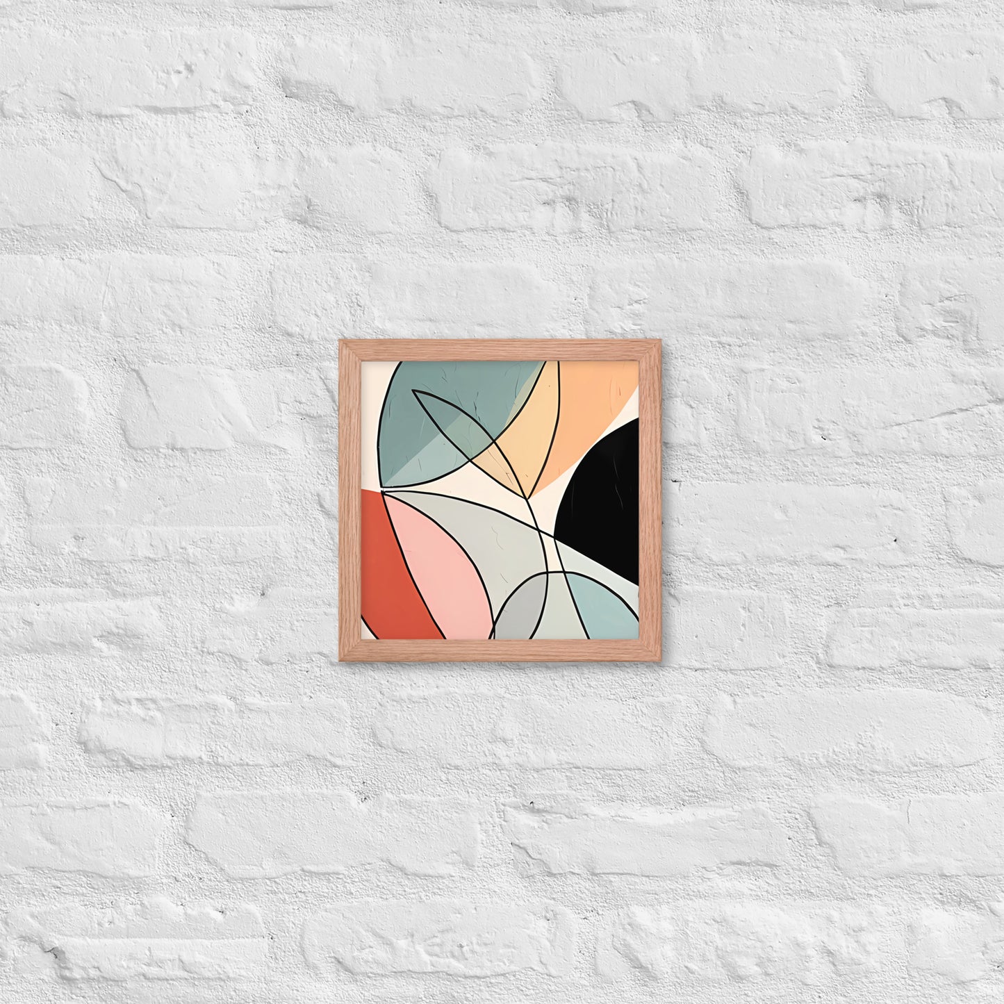 Minimal Leaves Abstract Art  Framed Poster