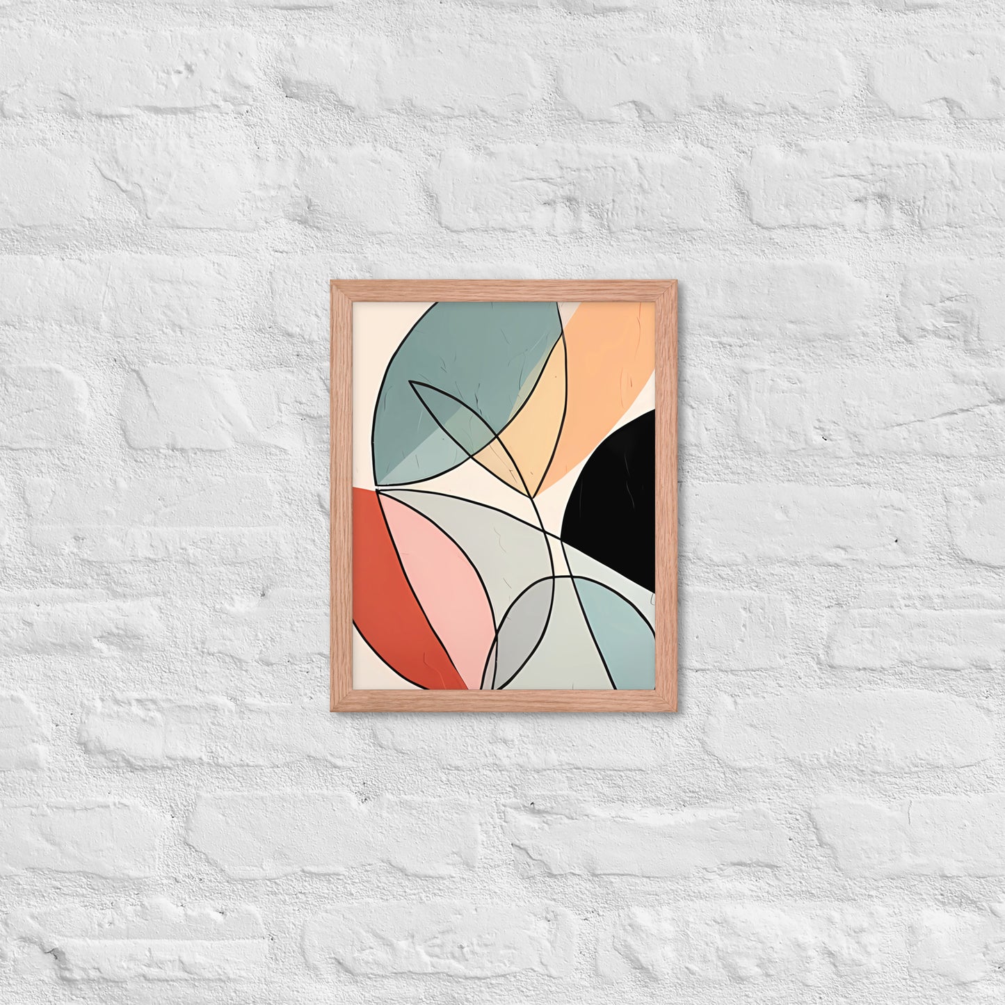 Minimal Leaves Abstract Art  Framed Poster