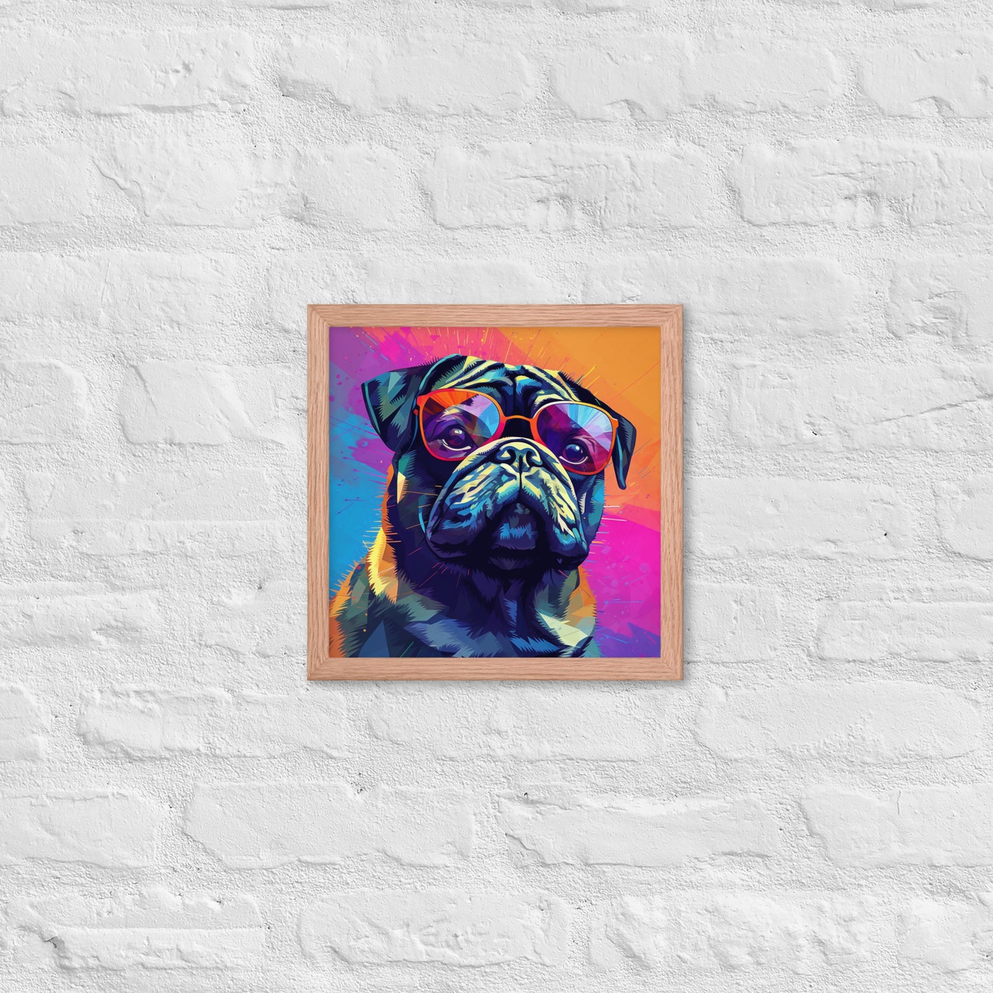 Colorful Pug Framed Poster