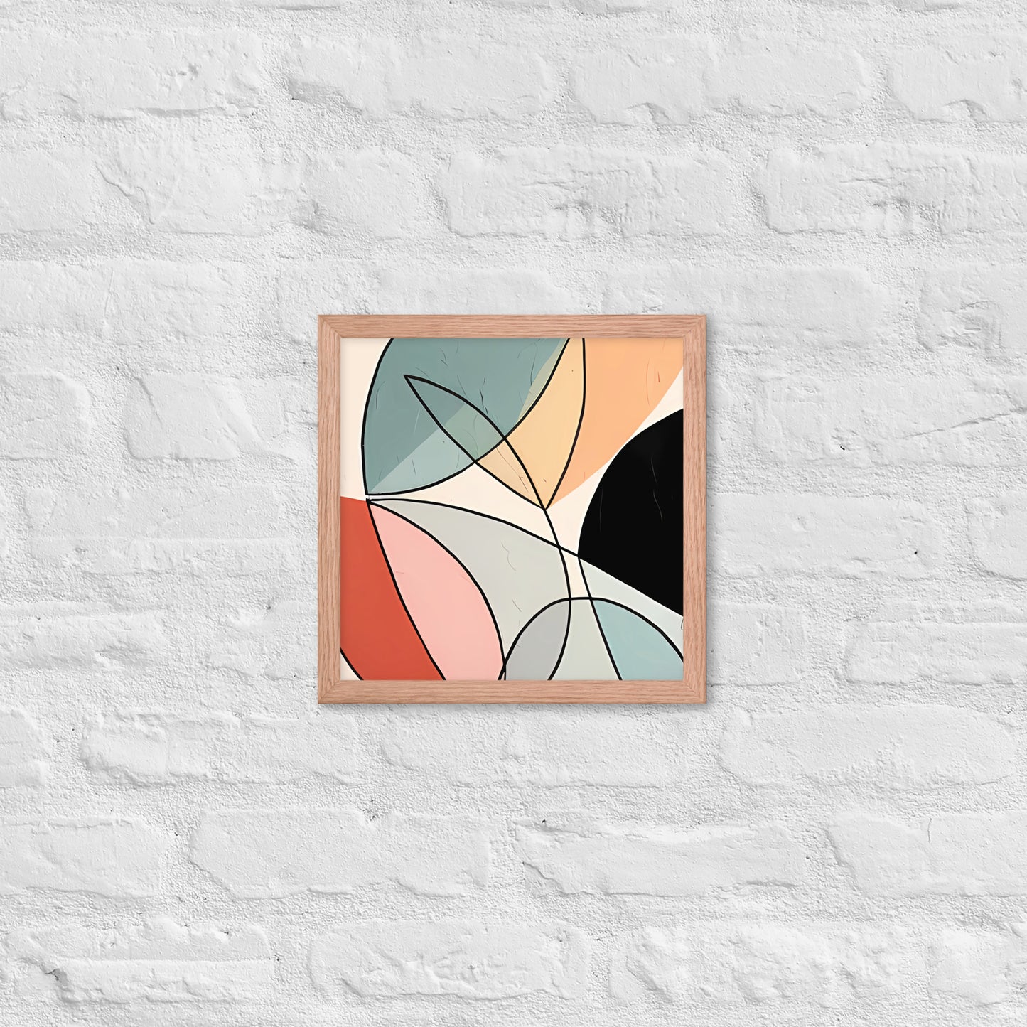 Minimal Leaves Abstract Art  Framed Poster